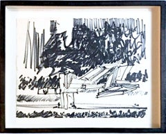 Sketch for van Abbemuseum, Eindhoven, unique signed drawing by renowned sculptor