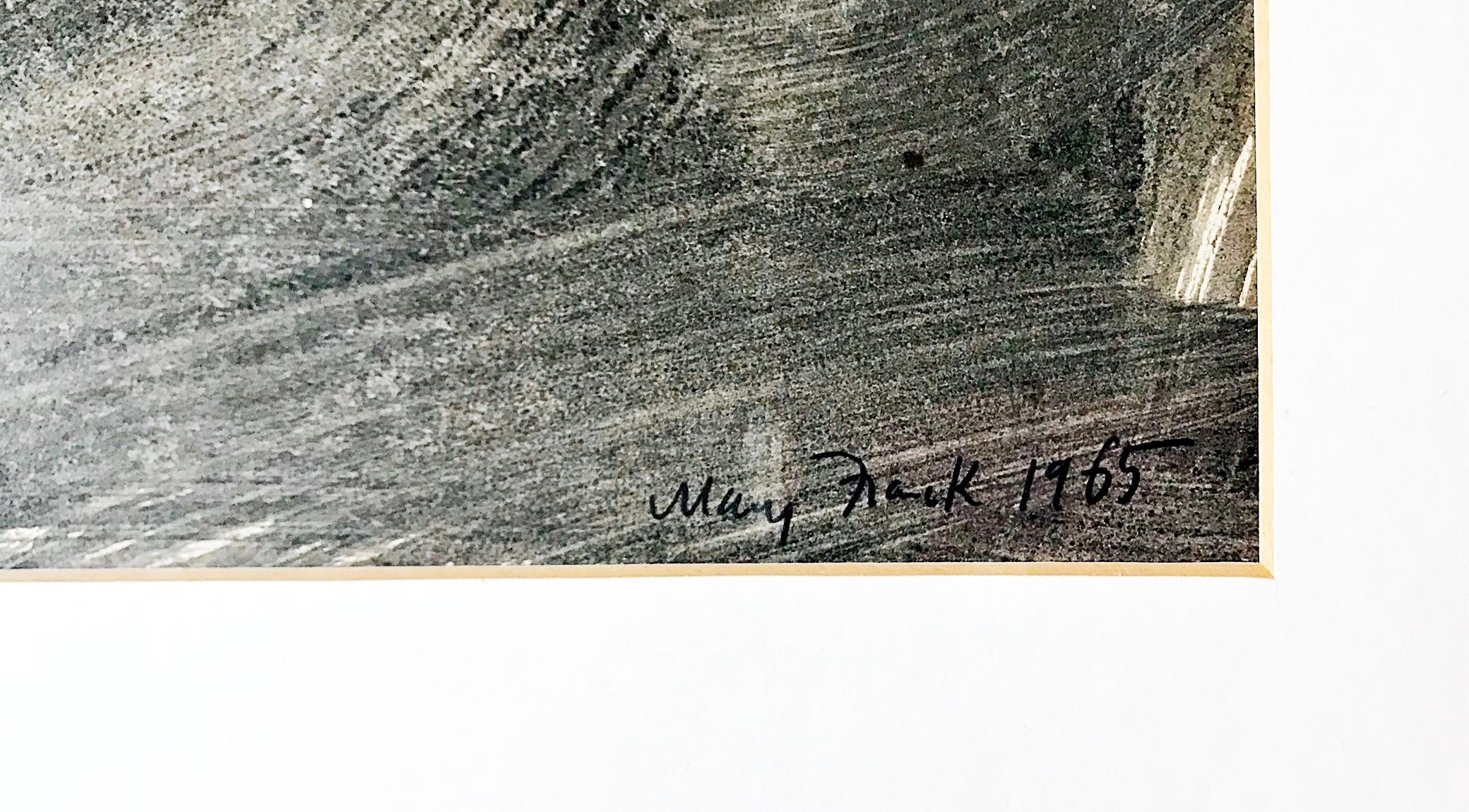 Mary Frank
Untitled Abstract Expressionist Mid Century Modern drawing, 1965
Pencil and Ink Wash on Paper
Signed and dated 1965 on the front
This is a unique work
Vintage frame with Christie's label included
Original pencil and ink drawing, signed