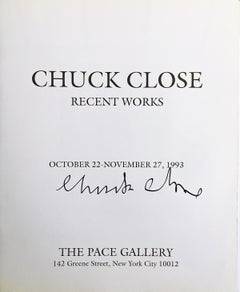Catalogue illustré surdimensionné : Œuvres récentes de Chuck Close (signées à la main)