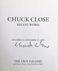 Oversized illustrated PACE catalogue: Recent Works (Hand Signed by Chuck Close)