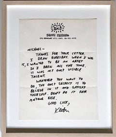 Carta histórica a un joven aspirante a artista, escrita y firmada a mano (única)