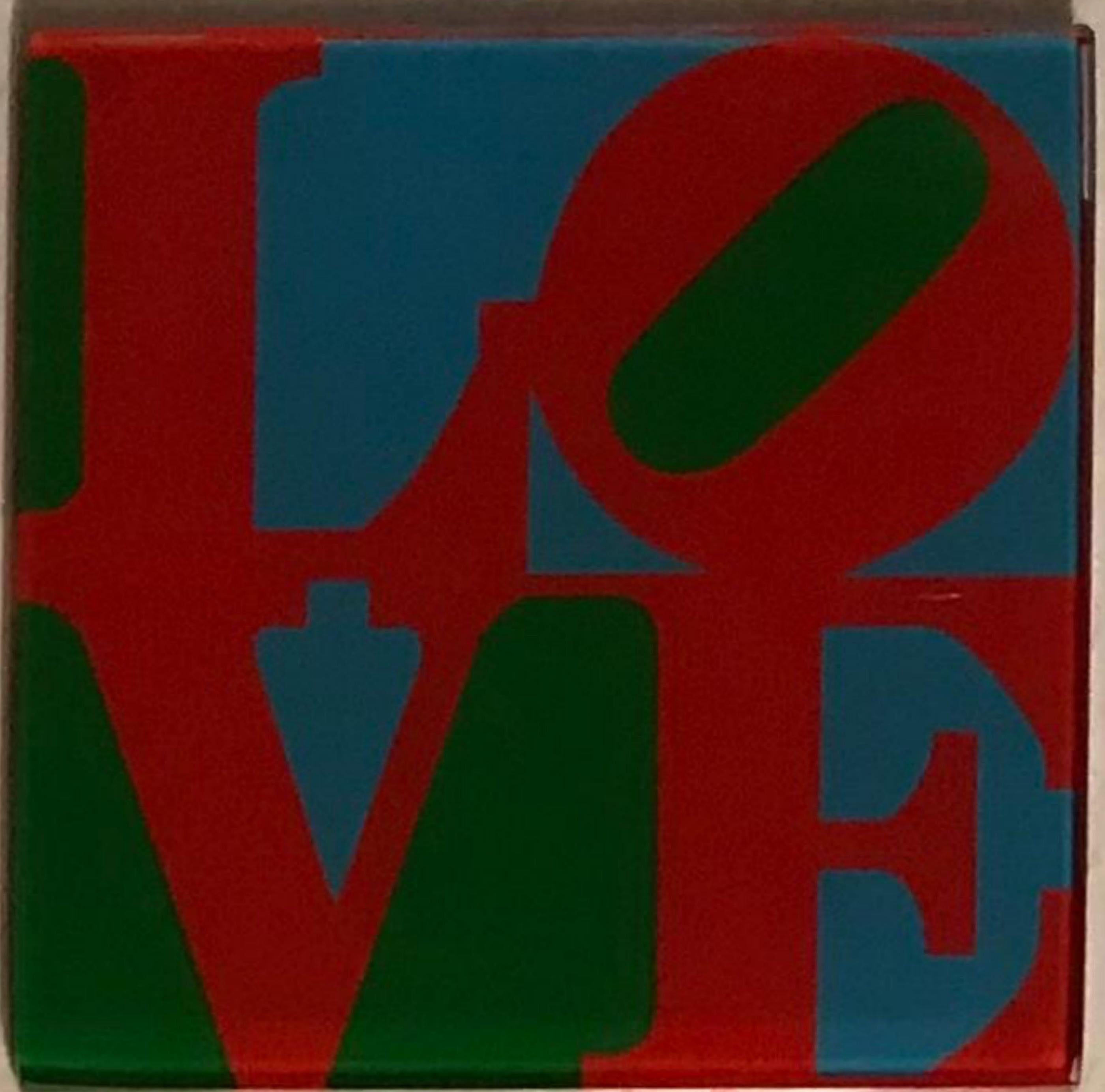 Set of Four Glass Coasters (official; stamped by the Indianapolis Museum of Art) - Pop Art Mixed Media Art by Robert Indiana