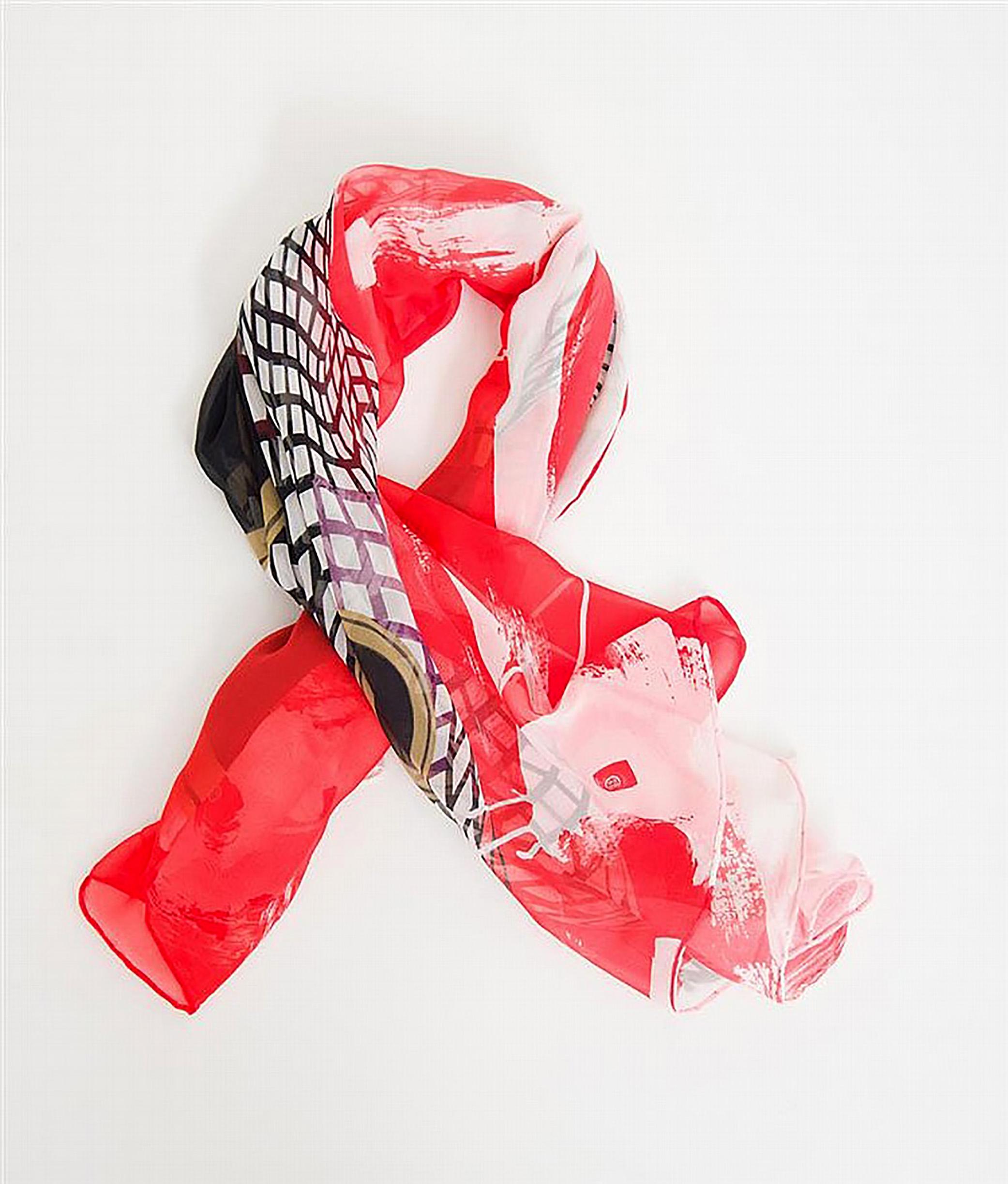 Hand signed Scarf (gifted to Helen Frankenthaler & acquired from her Estate) - Abstract Expressionist Art by Frank Stella