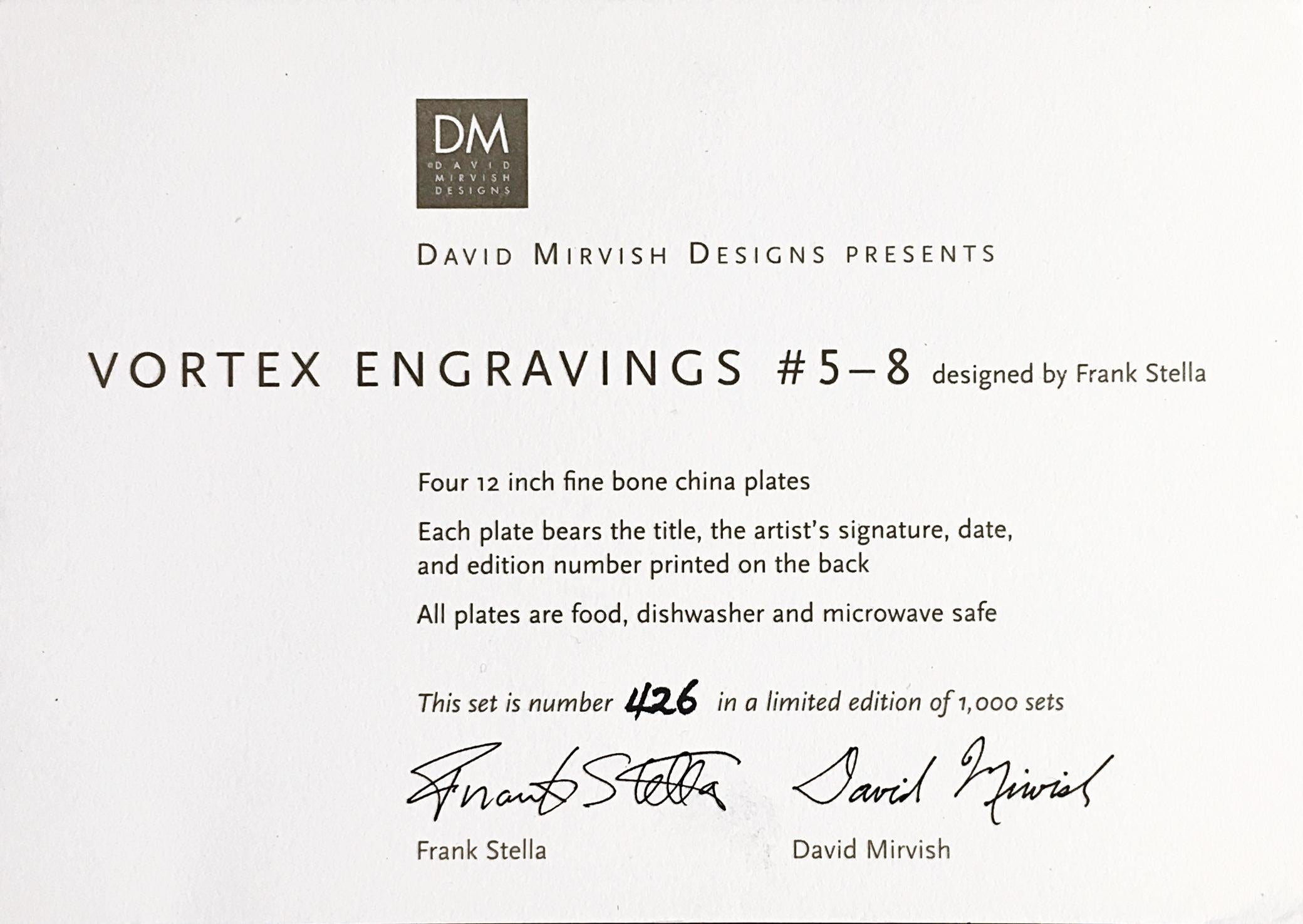 Vortex Engravings: Four Limited Edition Plates (with COA signed by Frank Stella) For Sale 4