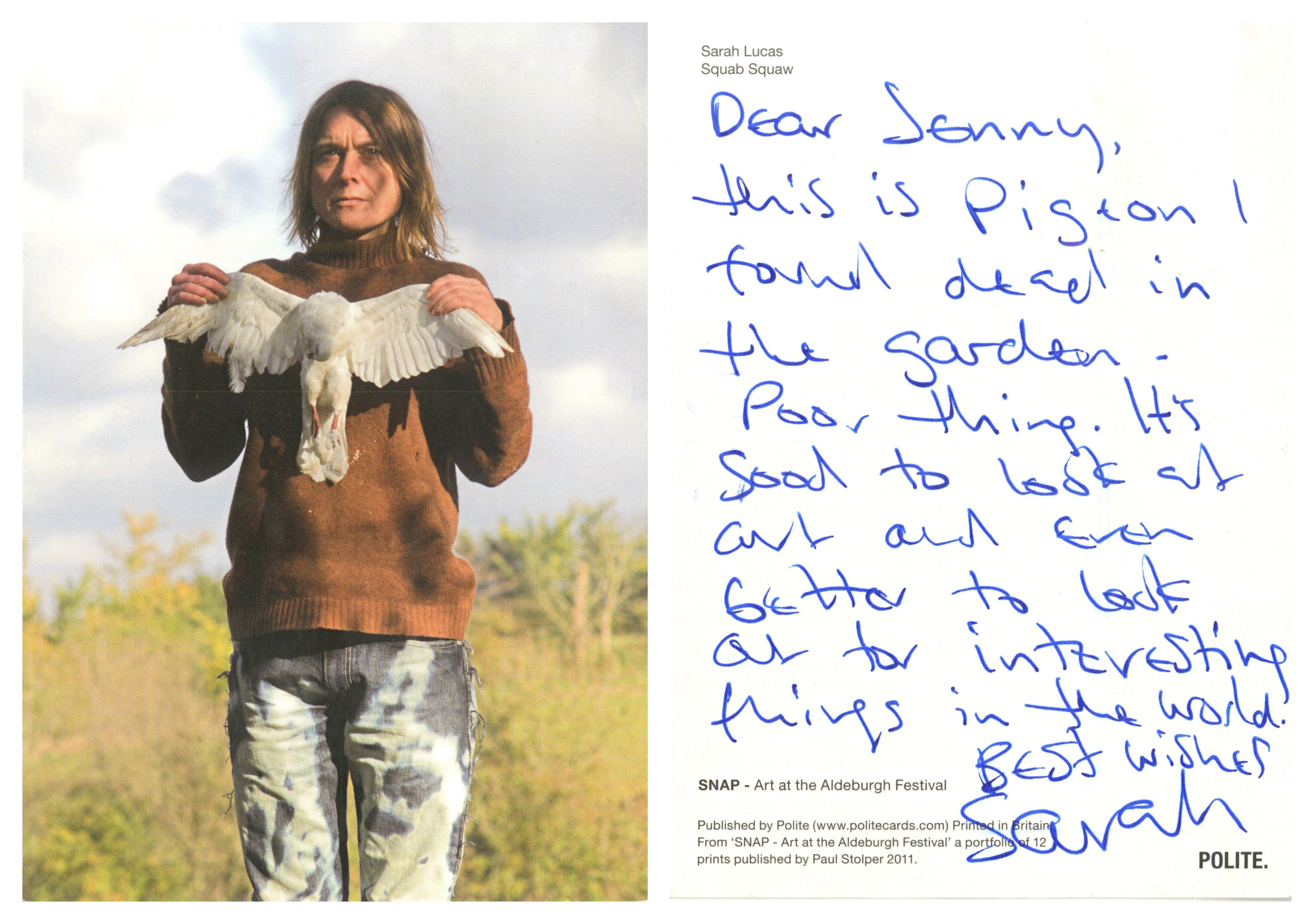 Lettre manuscrite de Sarah Lucas 1