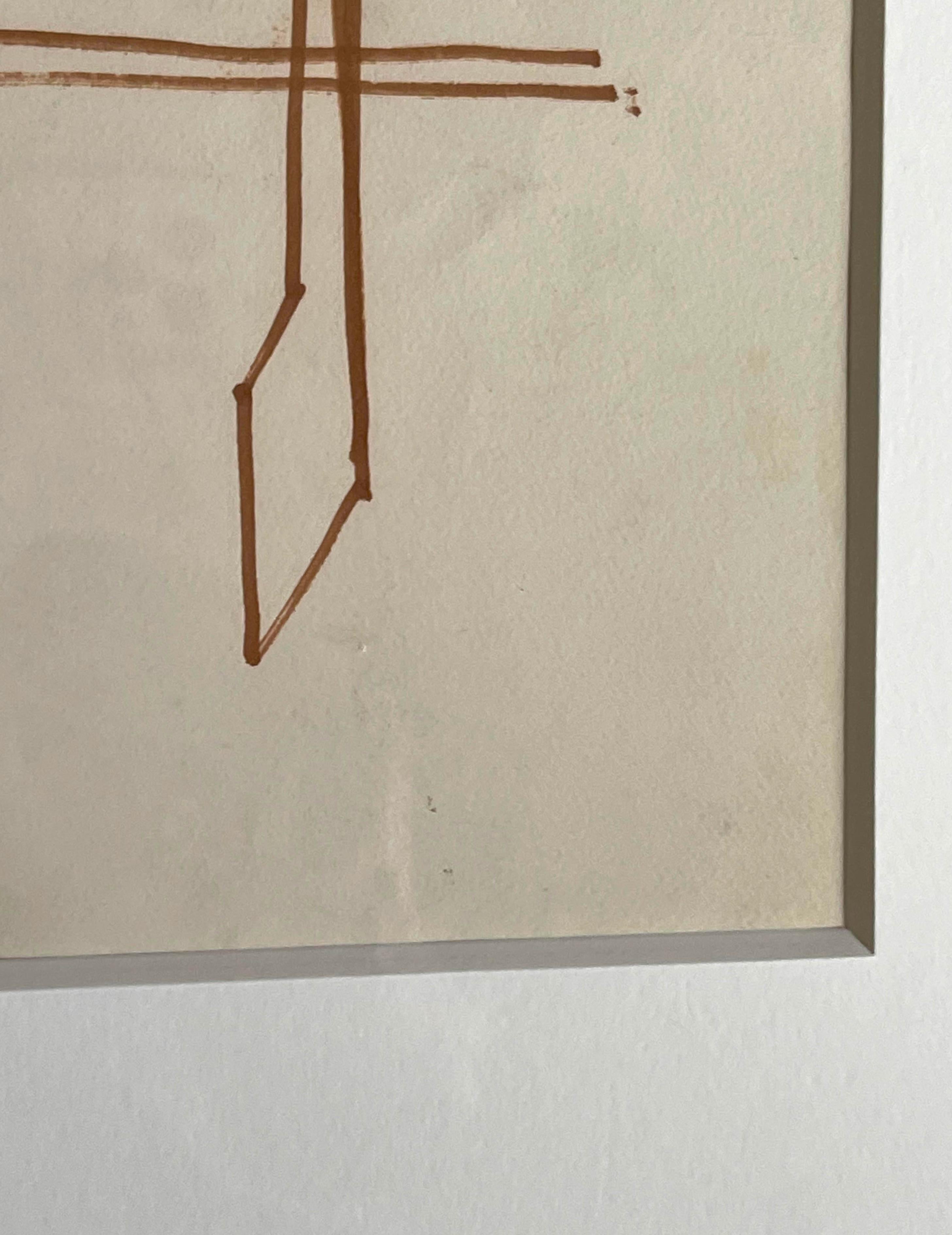 Untitled Mid Century Modern abstract sculptural drawing For Sale 1