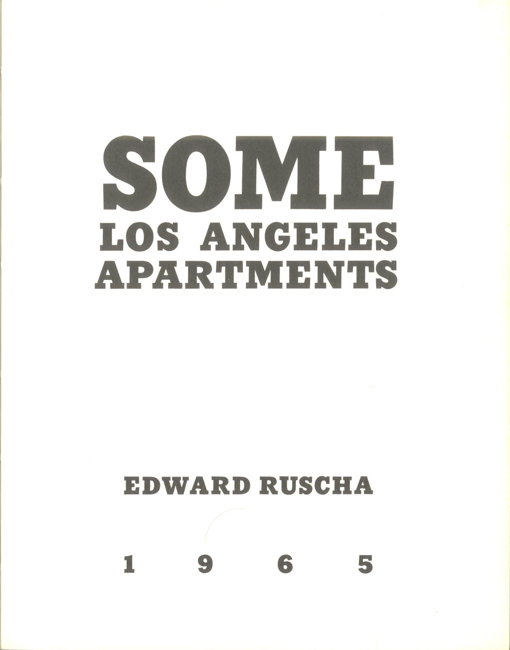 Einige apartments in Los Angeles – wahrheitsgetreu, angegebene 1. Auflage von nur 700 Künstlerbüchern (Pop-Art), Print, von Ed Ruscha