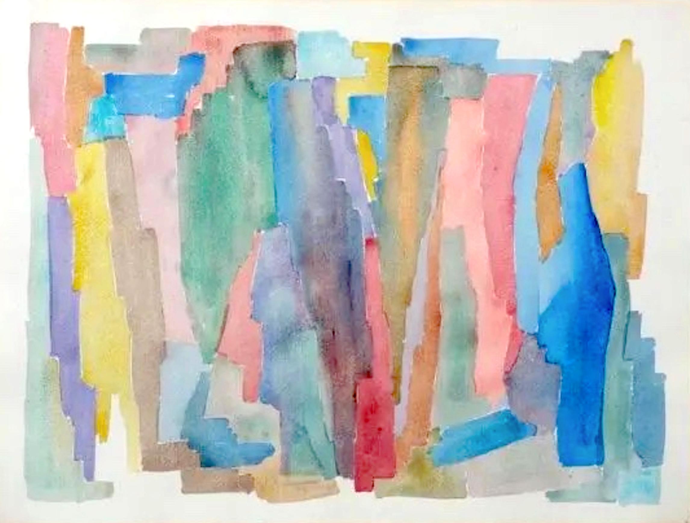 Robert Duran Abstract Drawing - Abstract watercolor (de-accessioned from Museum of Modern Art (MOMA), w/ label)