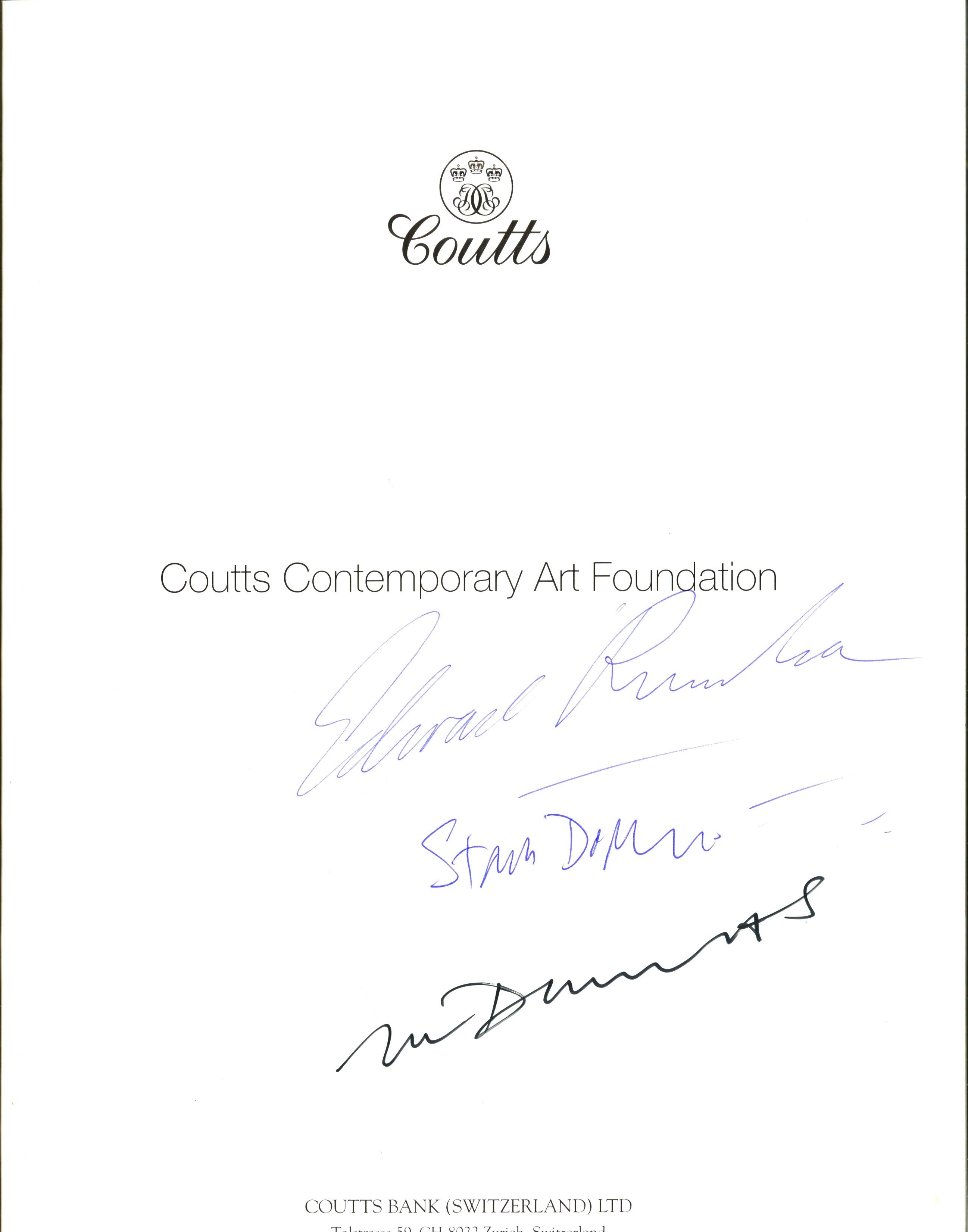 Livre « Coutts Contemporary Art Awards » signé à la main par Ruscha, Dumas et Douglas en vente 1