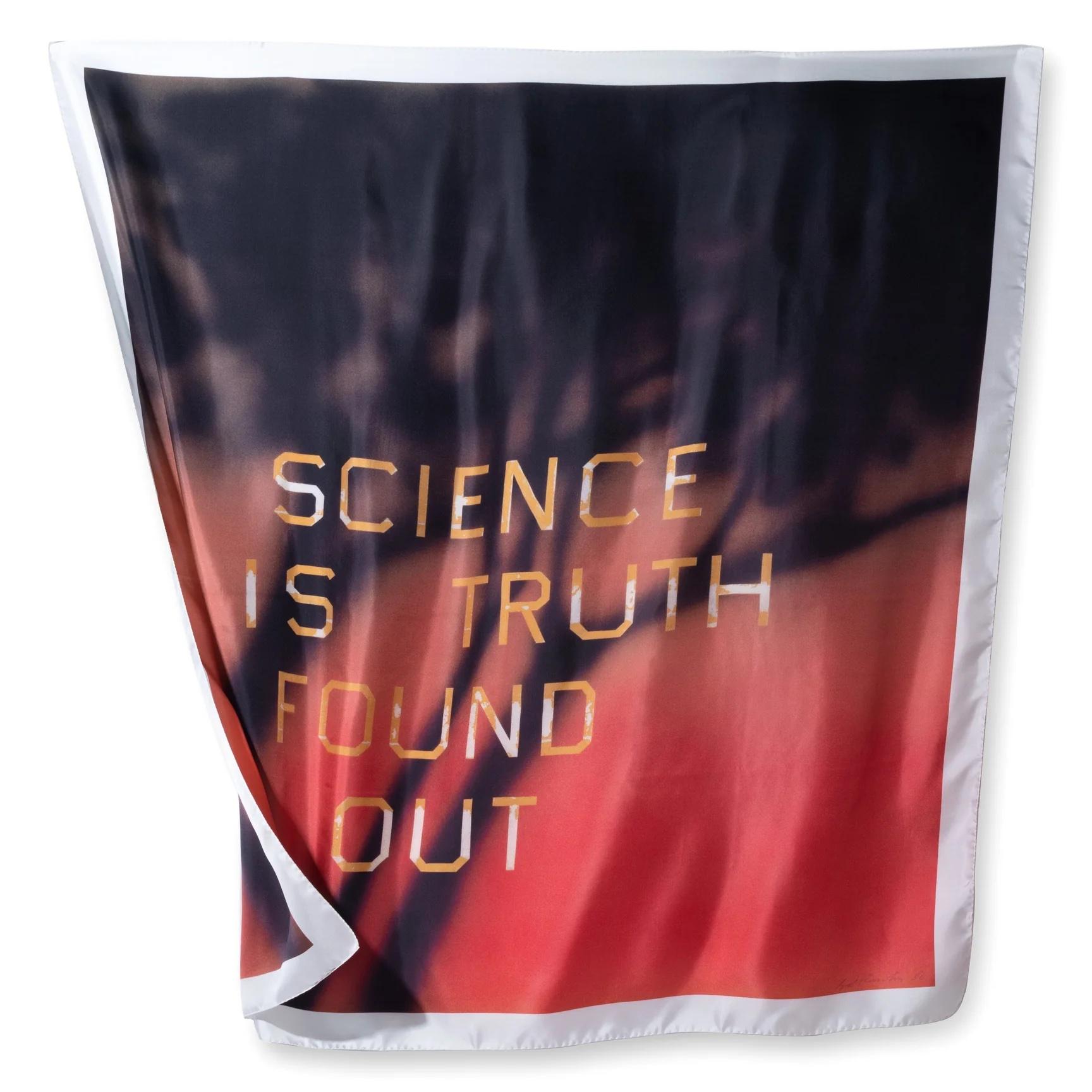 Wissenschaft ist herausgefundene Wahrheit (Rot),  Limitierte Auflage signierter Schal: 51,25 Quadratzentimeter im Angebot 3