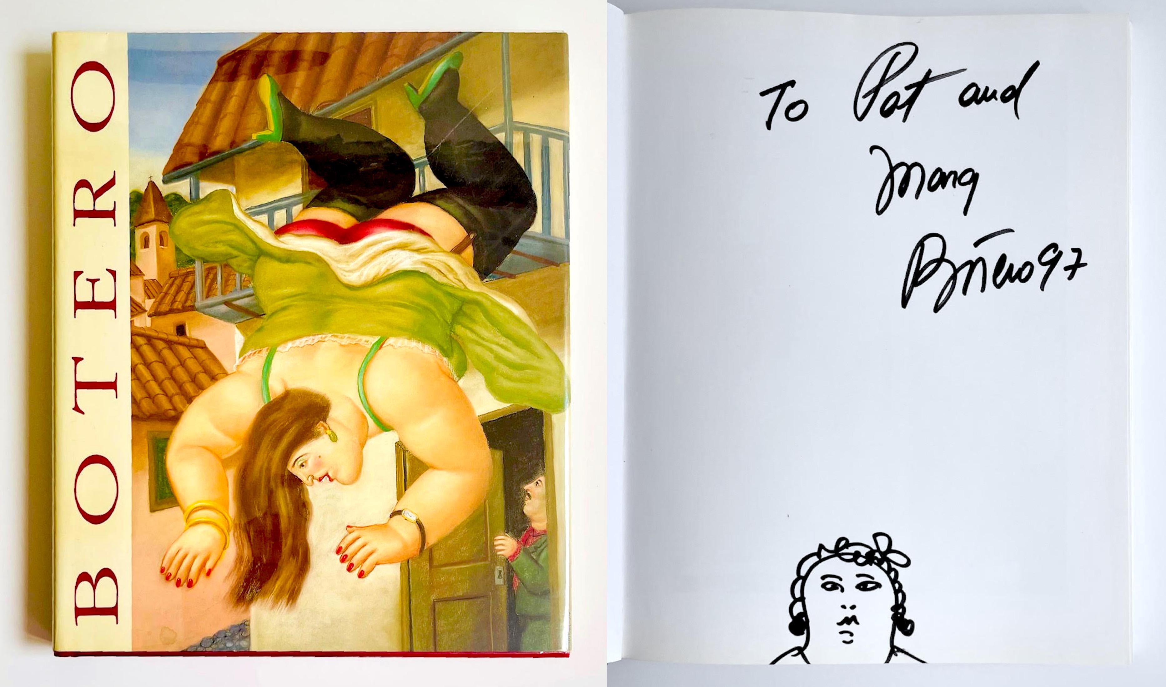 Fernando Botero Portrait - Original signed & inscribed drawing of a woman (bound in hardback monograph)