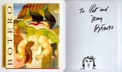 Original signed & inscribed drawing of a woman (bound in hardback monograph)
