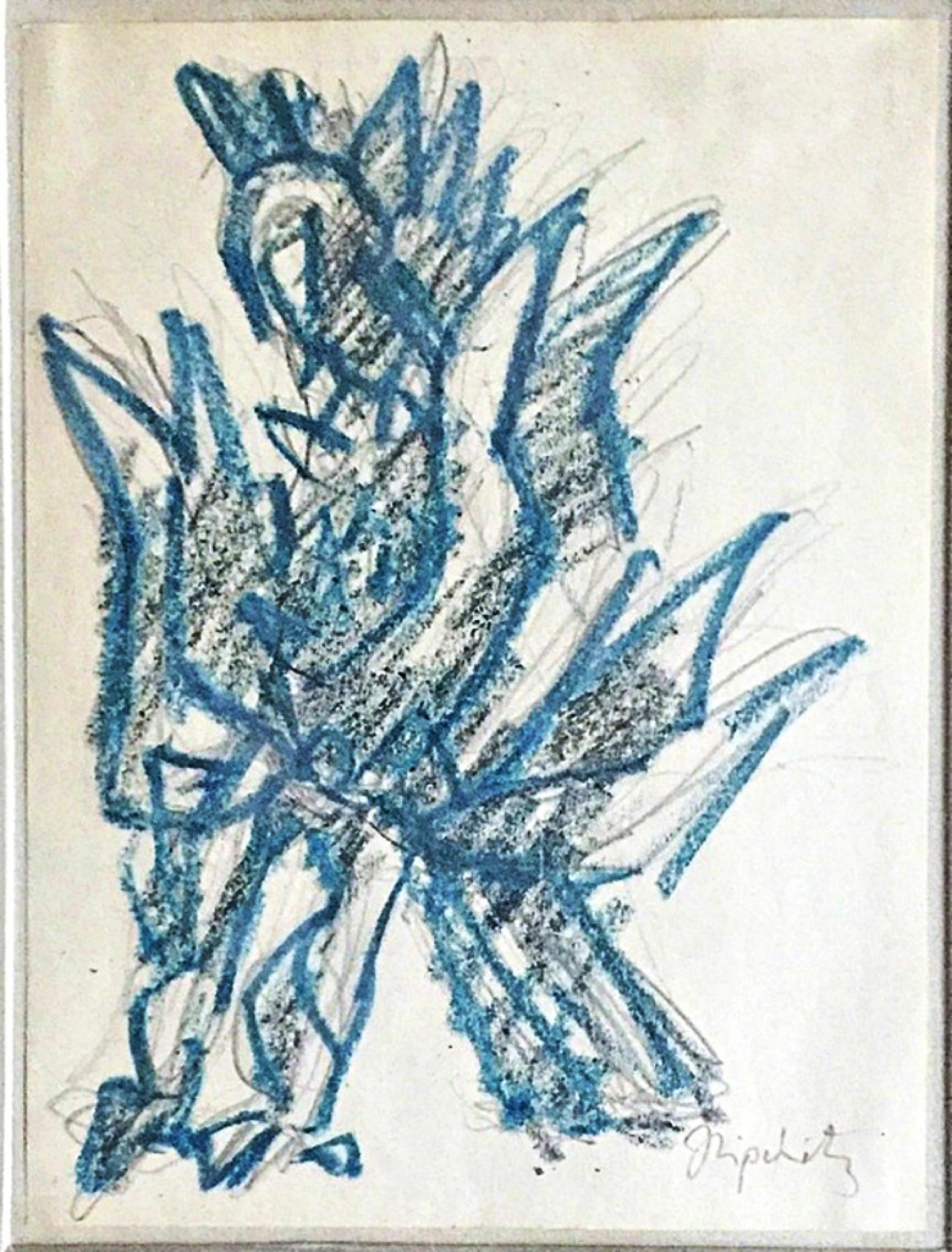 Study for a Lesson from a Disaster, original drawing by famed modernist sculptor - Mixed Media Art by Jacques Lipchitz