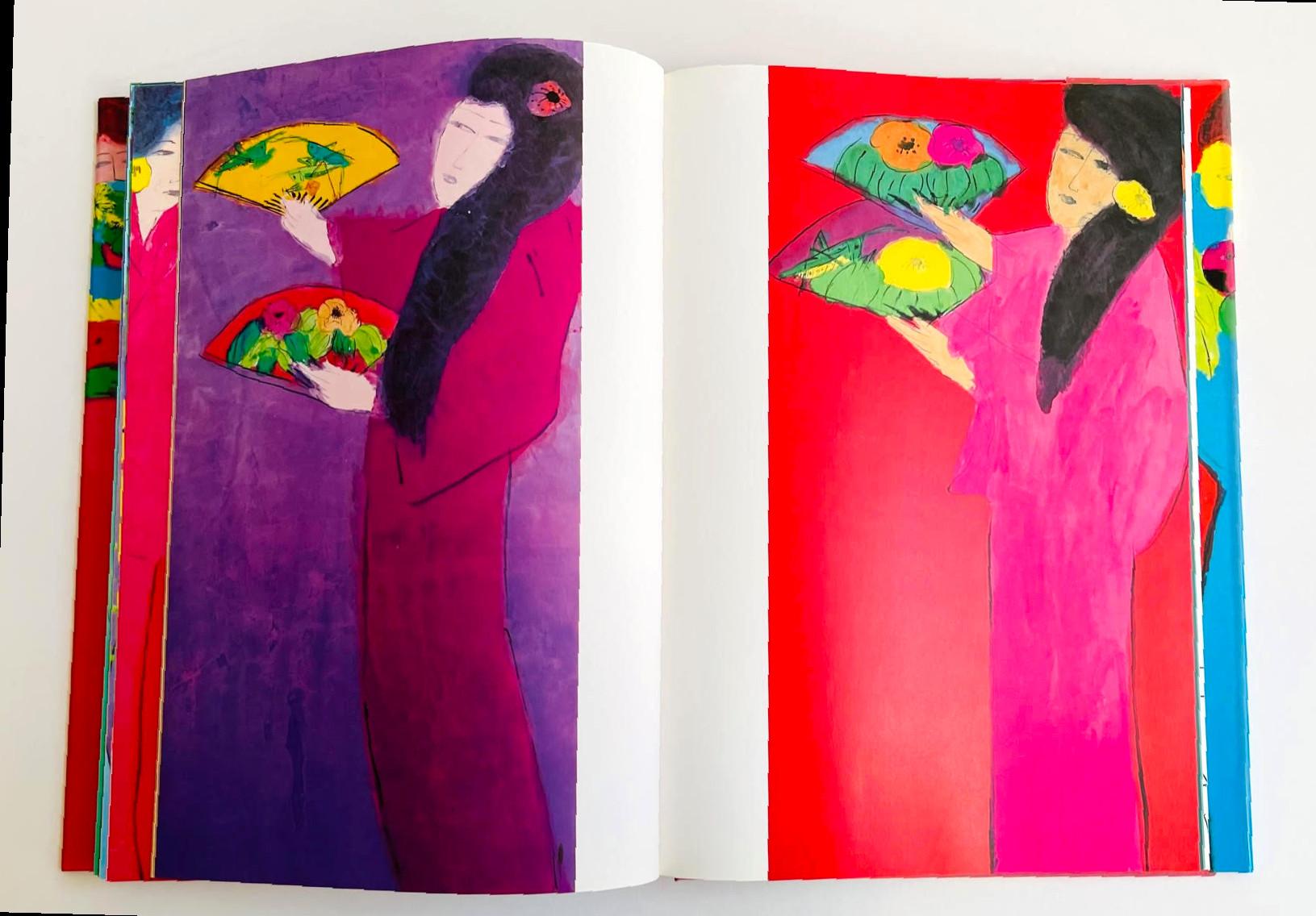 Original unique drawing of three parrots in monograph by renowned Chinese artist For Sale 9