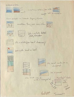 Ocean Piece: unique drawings of studies for ocean painting (hand signed)