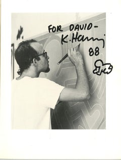 Original Radiant Baby drawing (hand signed and inscribed by Keith Haring)