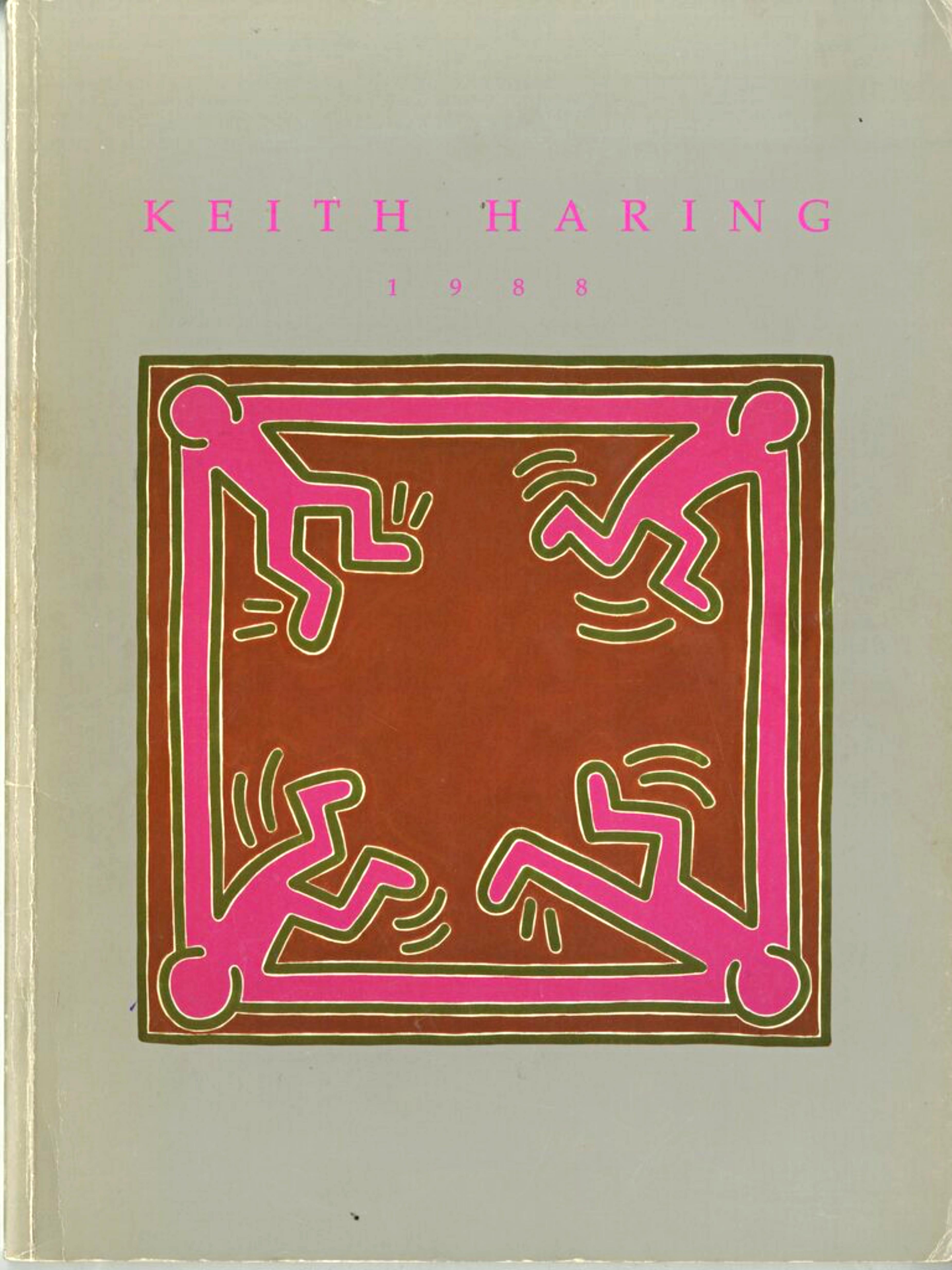 Keith Haring
Dessin sans titre dédicacé à David, 1988
Dessin original sur papier relié dans une monographie historique, avec une inscription à David Copley
Signé, inscrit et daté au marqueur noir au-dessus du dessin.
Il s'agit d'une œuvre