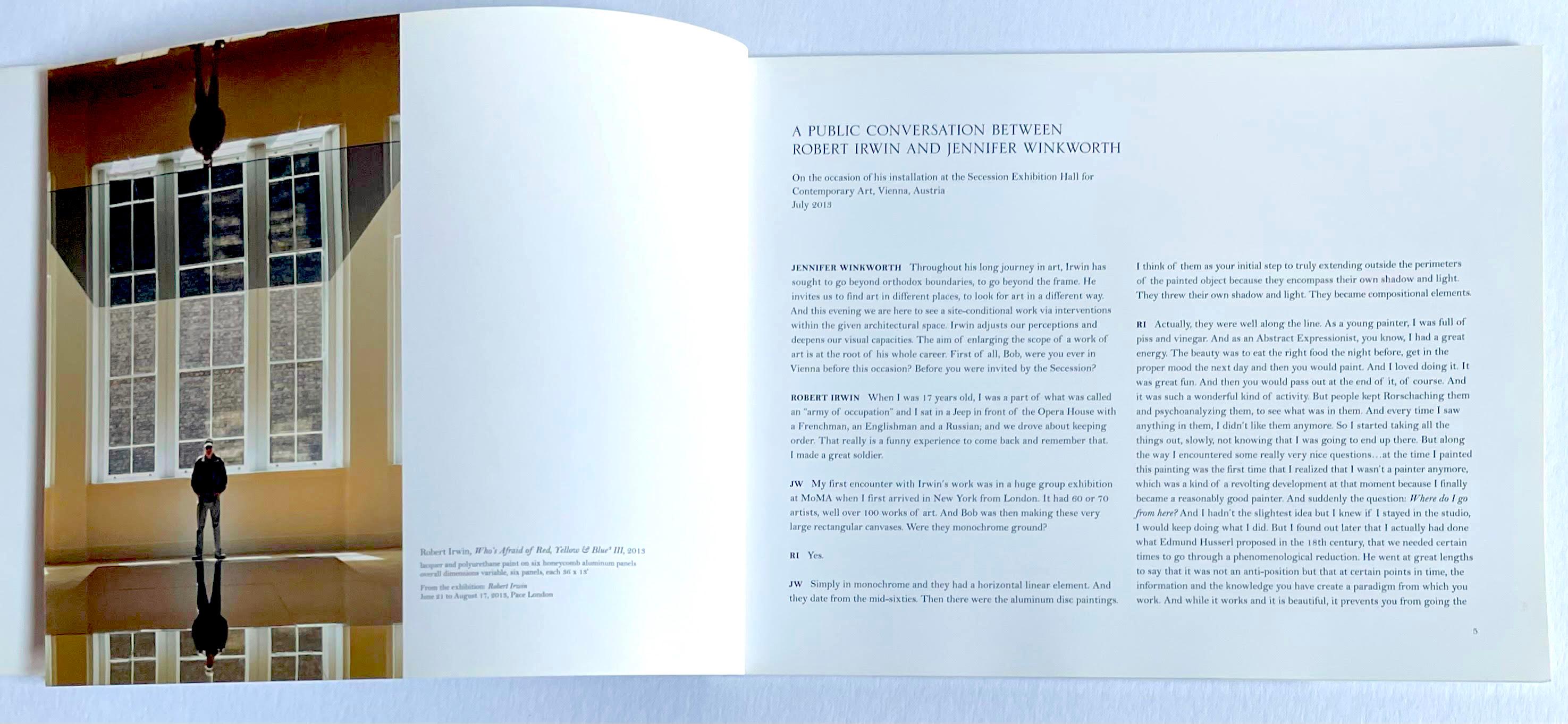 Catálogo de la exposición Cacophonous de la Galería PACE (firmado a mano por Robert Irwin) en venta 5