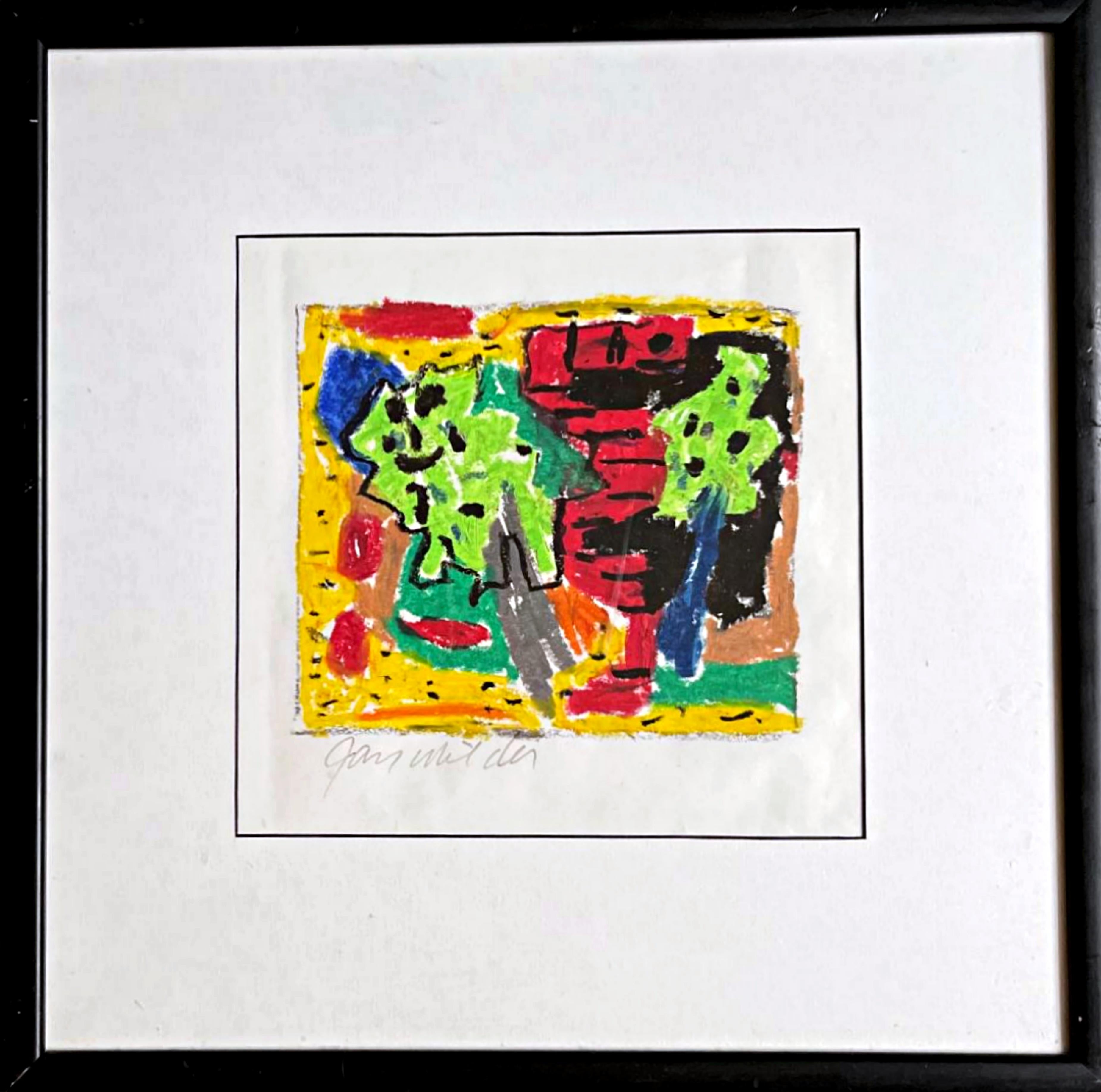 Abstrakt-expressionistisches Gemälde Kabbalah ohne Titel, inspiriert von mystischen abstrakten Bildern  (Abstrakter Expressionismus), Mixed Media Art, von Jay Milder