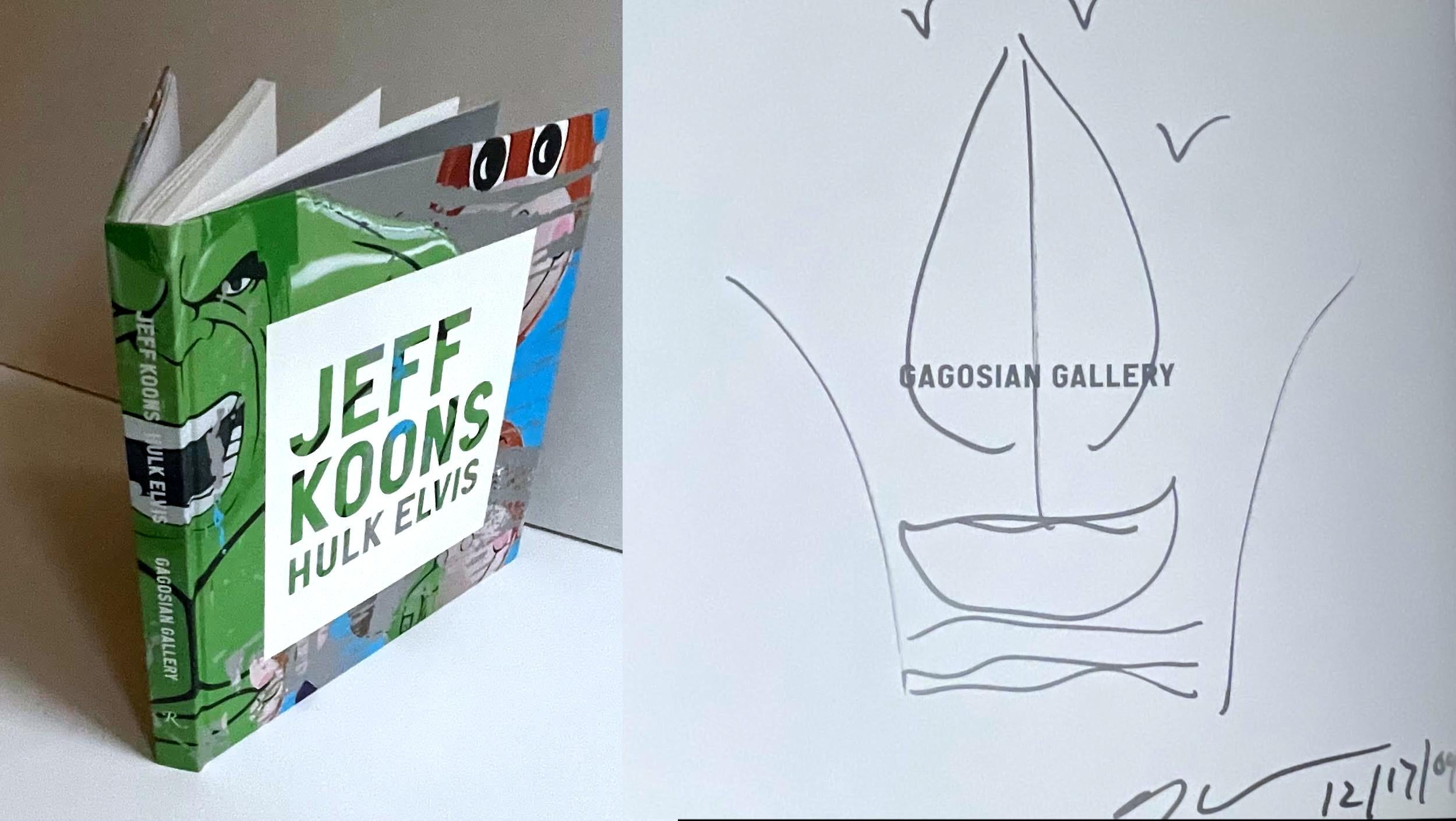 Landscape Art Jeff Koons - Dessin d'antiquités unique, signé à la main et daté, conservé dans une monographie Pop Art 