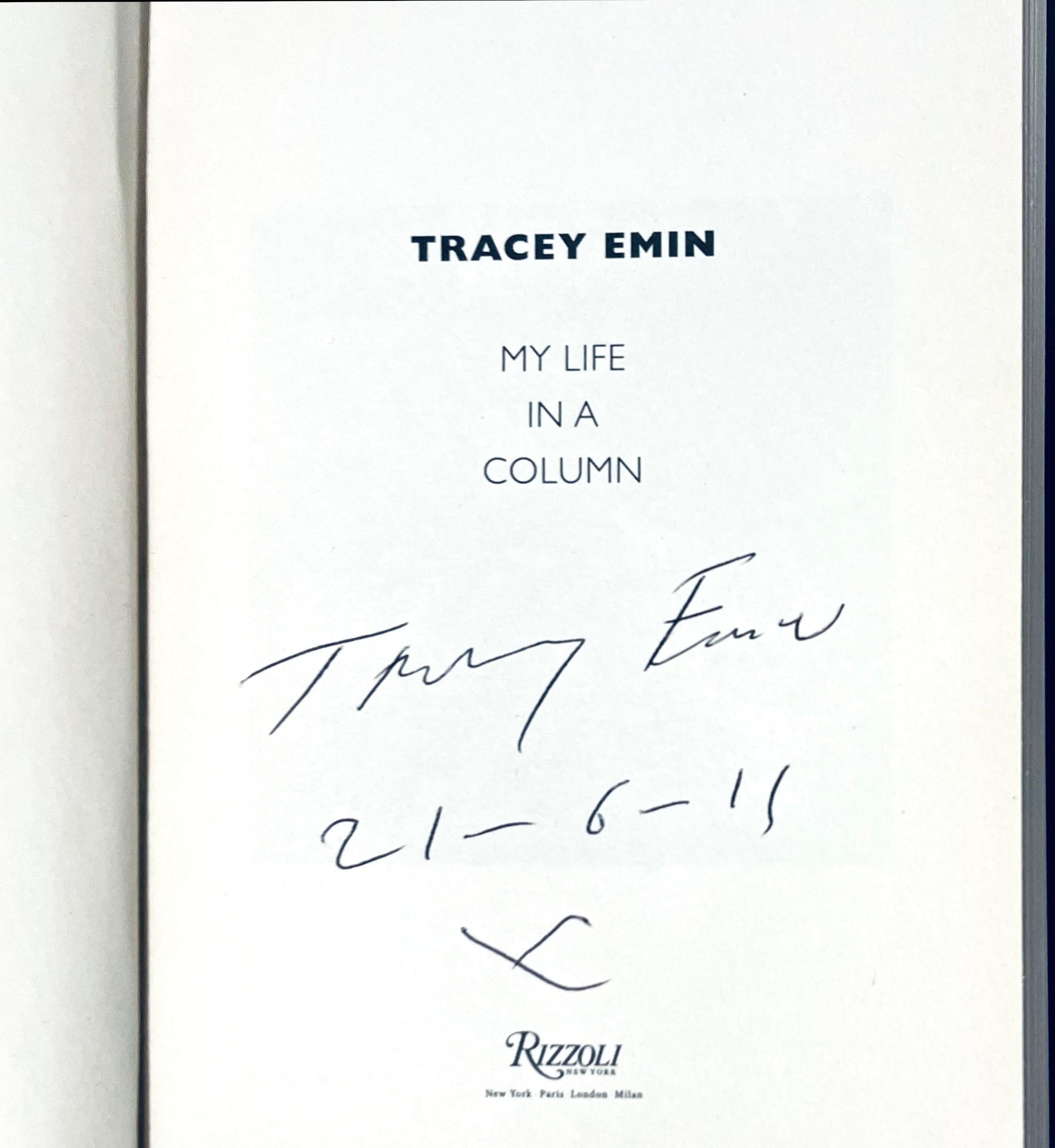 Monographie : My Life in a Column (livre signé et daté à la main par Tracey Emin) en vente 1