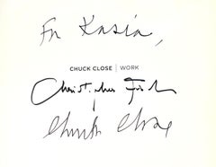 Livre : CHUCK CLOSE WORK (signé à la main par Chuck Close et Christopher Finch)