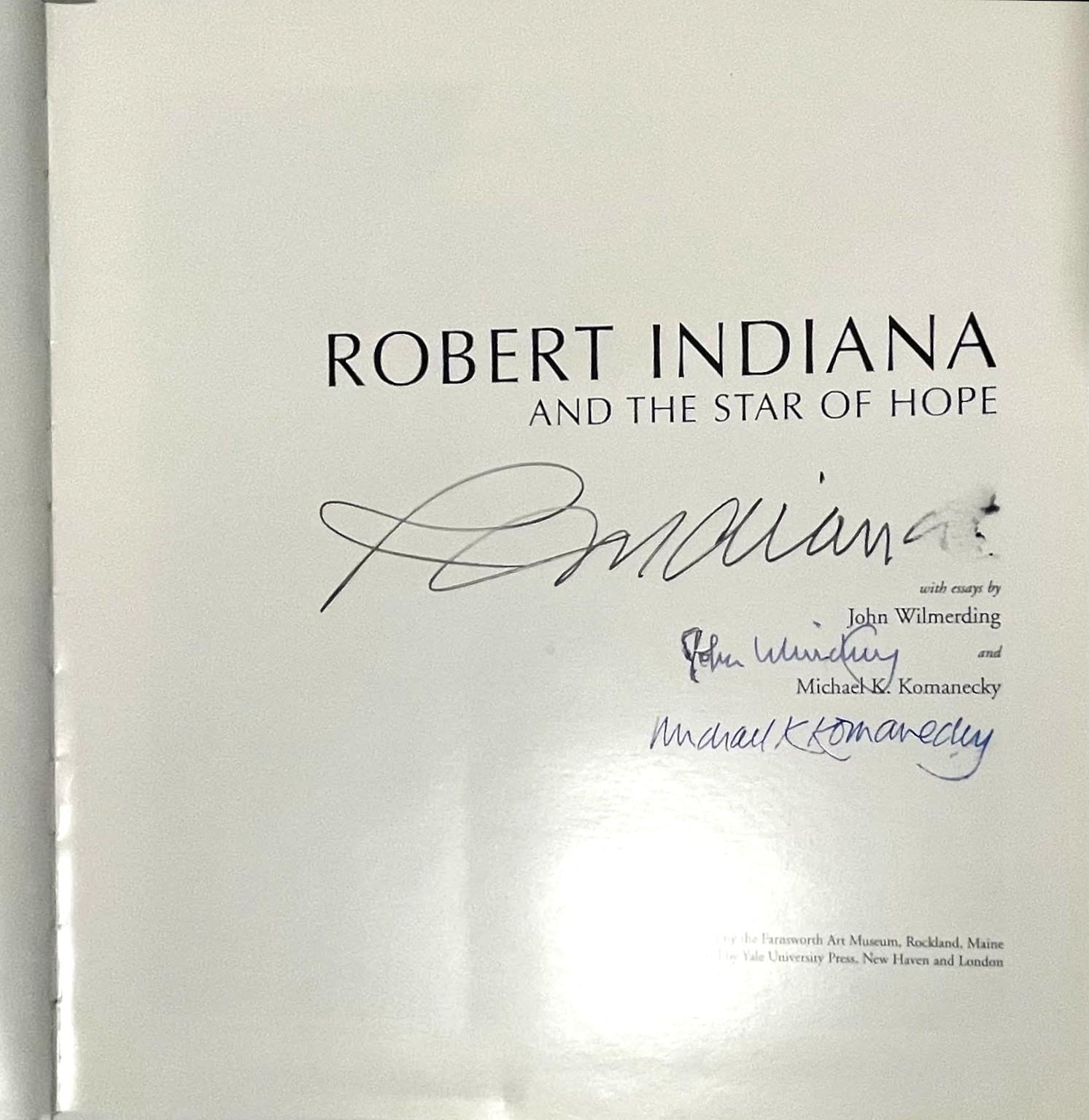 Monographie : Robert Indiana et l'étoile de l'espoir (signé par l'artiste et 2 écrivains) en vente 1