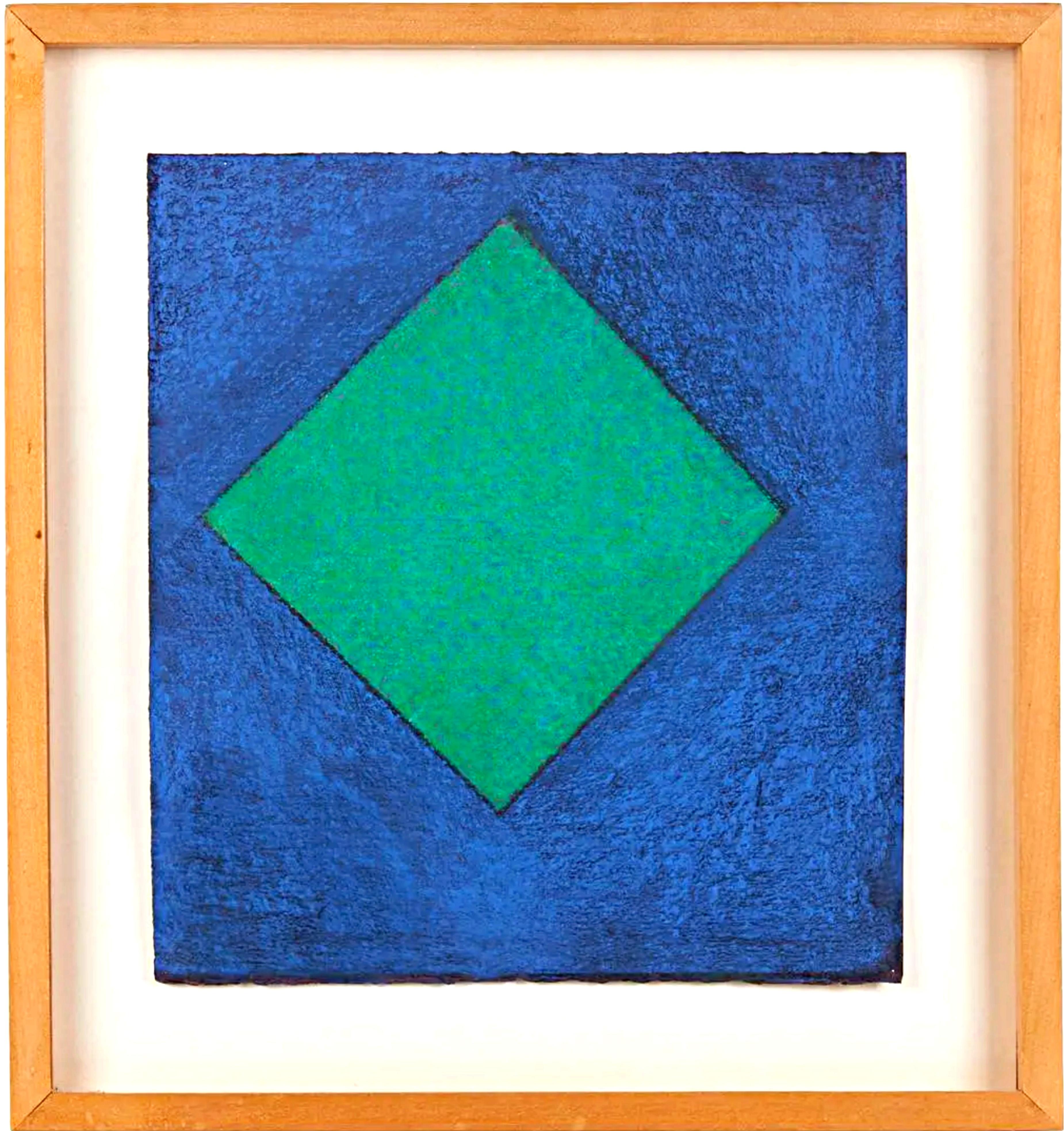 Minimalistisches Gemälde ohne Titel Geometrische Abstraktion, einzigartig, signiert vom bekannten Künstler – Painting von Winston Roeth