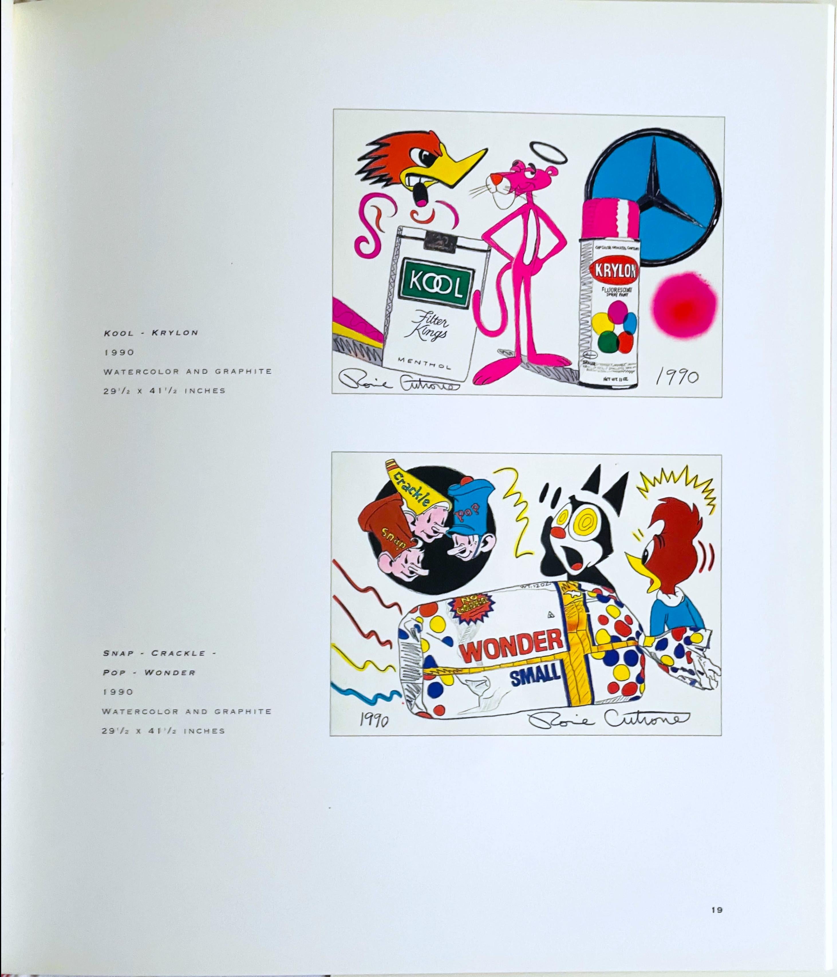 Original Vogelzeichnung (hand signiert und beschriftet von Ronnie Cutrone) in Monografie im Angebot 4