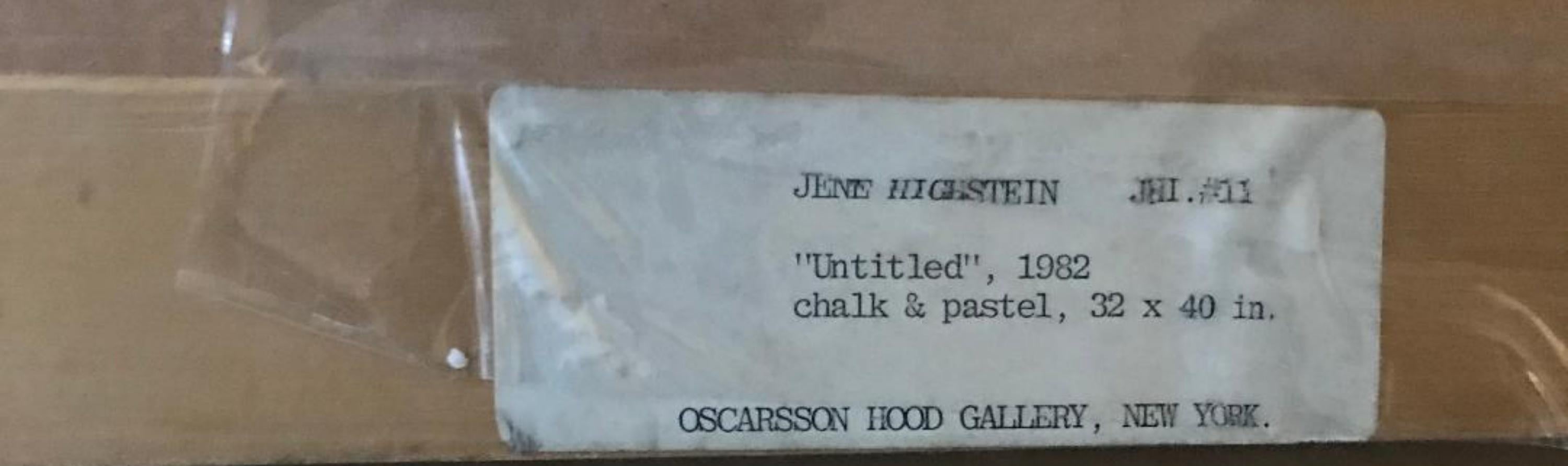 Jene Highstein
Sin título, 1982
Pastel y tiza sobre papel
Firmado a mano y fechado por el artista en el anverso
32 × 40 pulgadas
Marco incluido
Dibujo original al pastel y a la tiza, firmado a mano, con ricos colores deslumbrantes en marco original