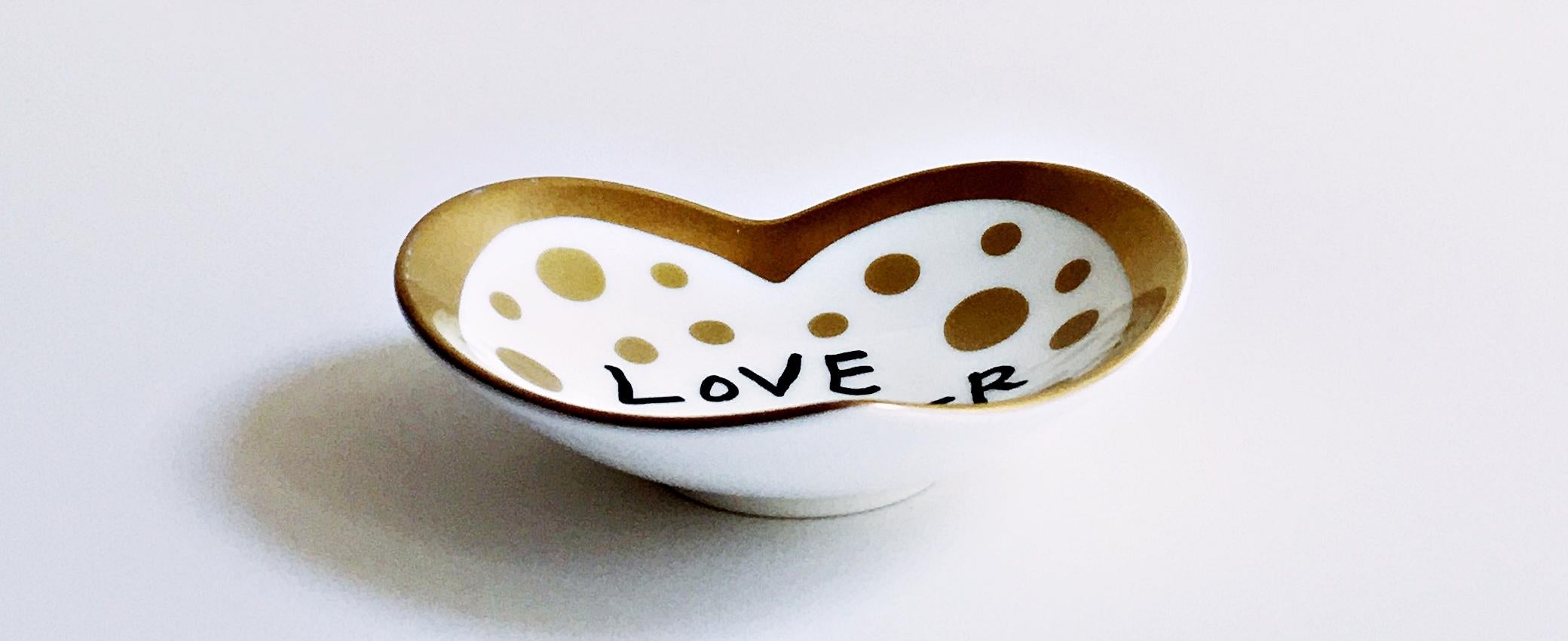 Love Forever Porcelain Bowl VIP Gold Edition Limited Edition for Ginza 6 opening - Pop Art Art by Yayoi Kusama
