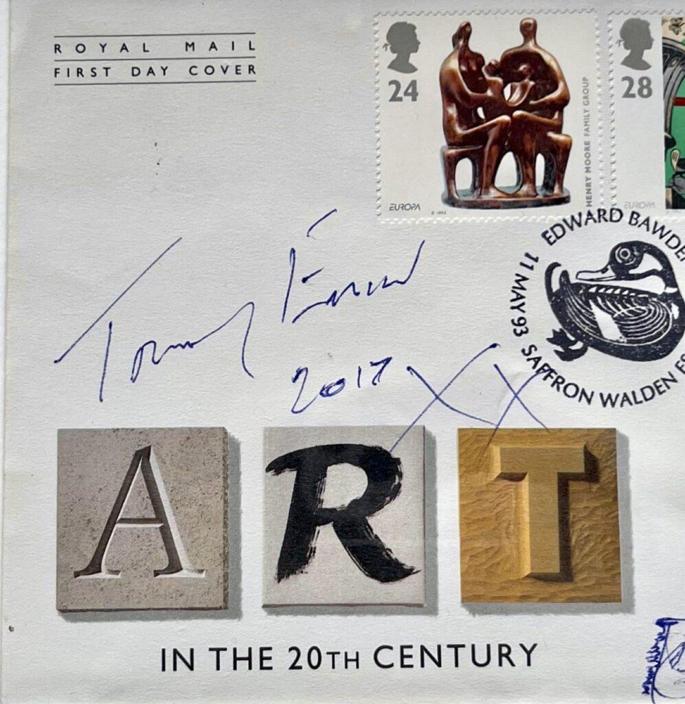 No Time 4 Love, Original signierte und betitelt Tintenzeichnung auf Royal Mail-Cover des 1. Tagesbriefes im Angebot 1