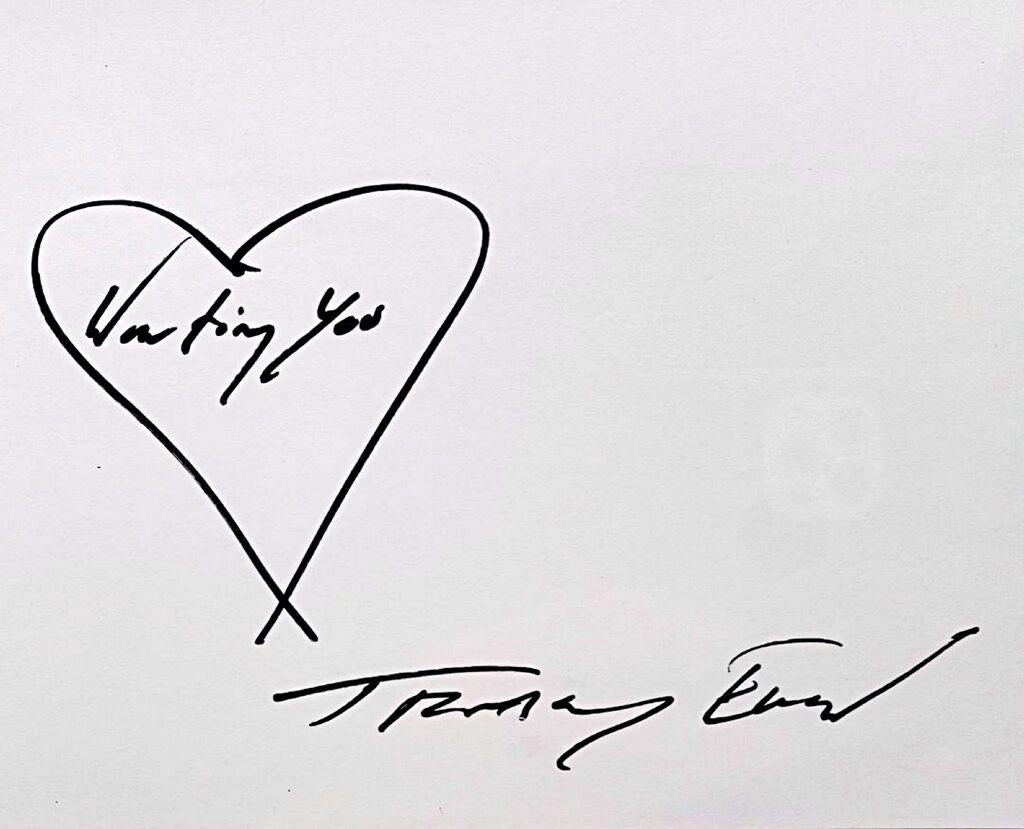 Wanting You, original (unique) hand signed drawing - Framed  - Art by Tracey Emin