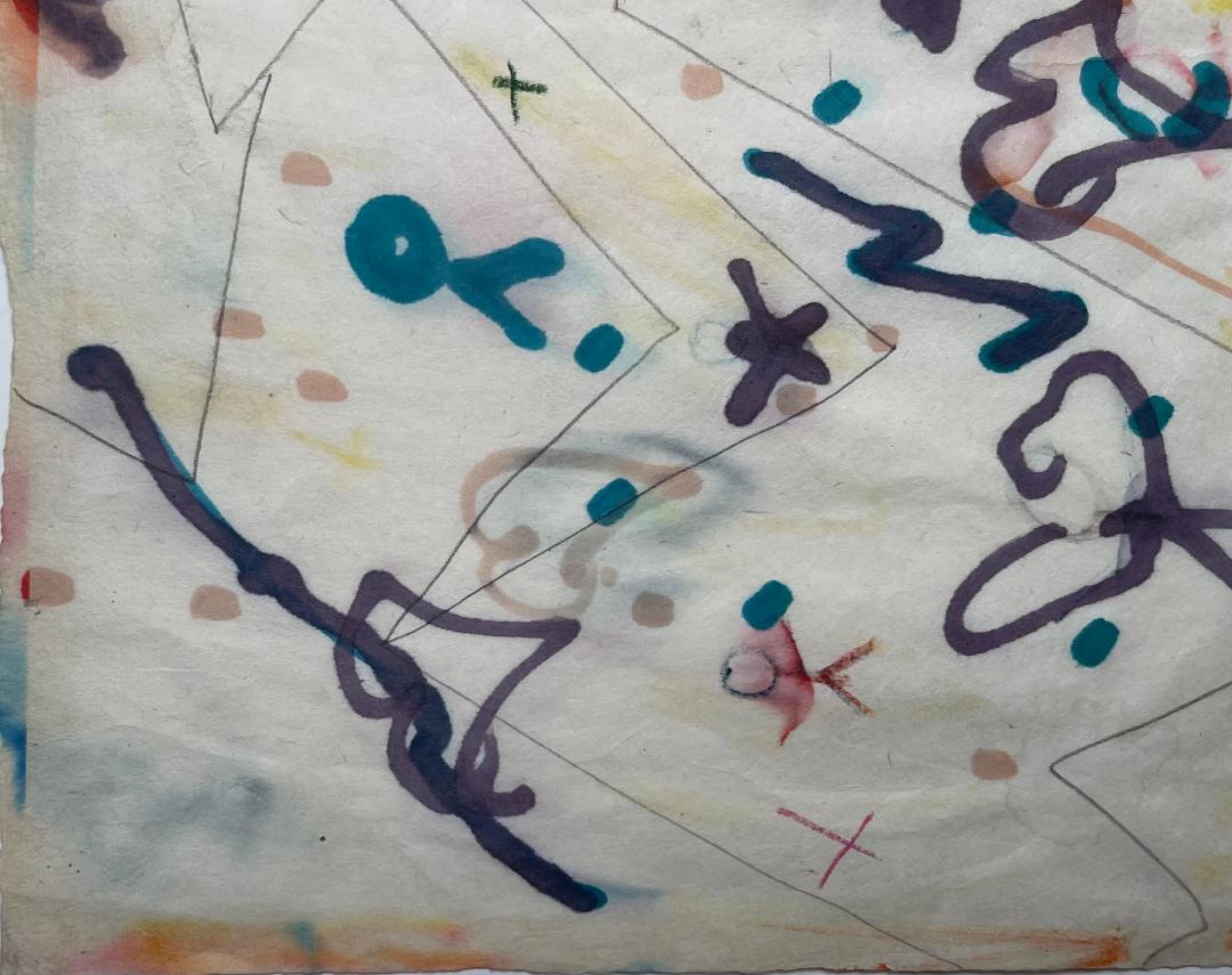 Taro Yamamoto
Aquarelle expressionniste abstraite sans titre, vers 1957
Aquarelle, gouttes et éclaboussures sur papier de riz
Signé au crayon au recto 
12 × 16 pouces
Non encadré
Aquarelle expressionniste abstraite du milieu du siècle sur papier de
