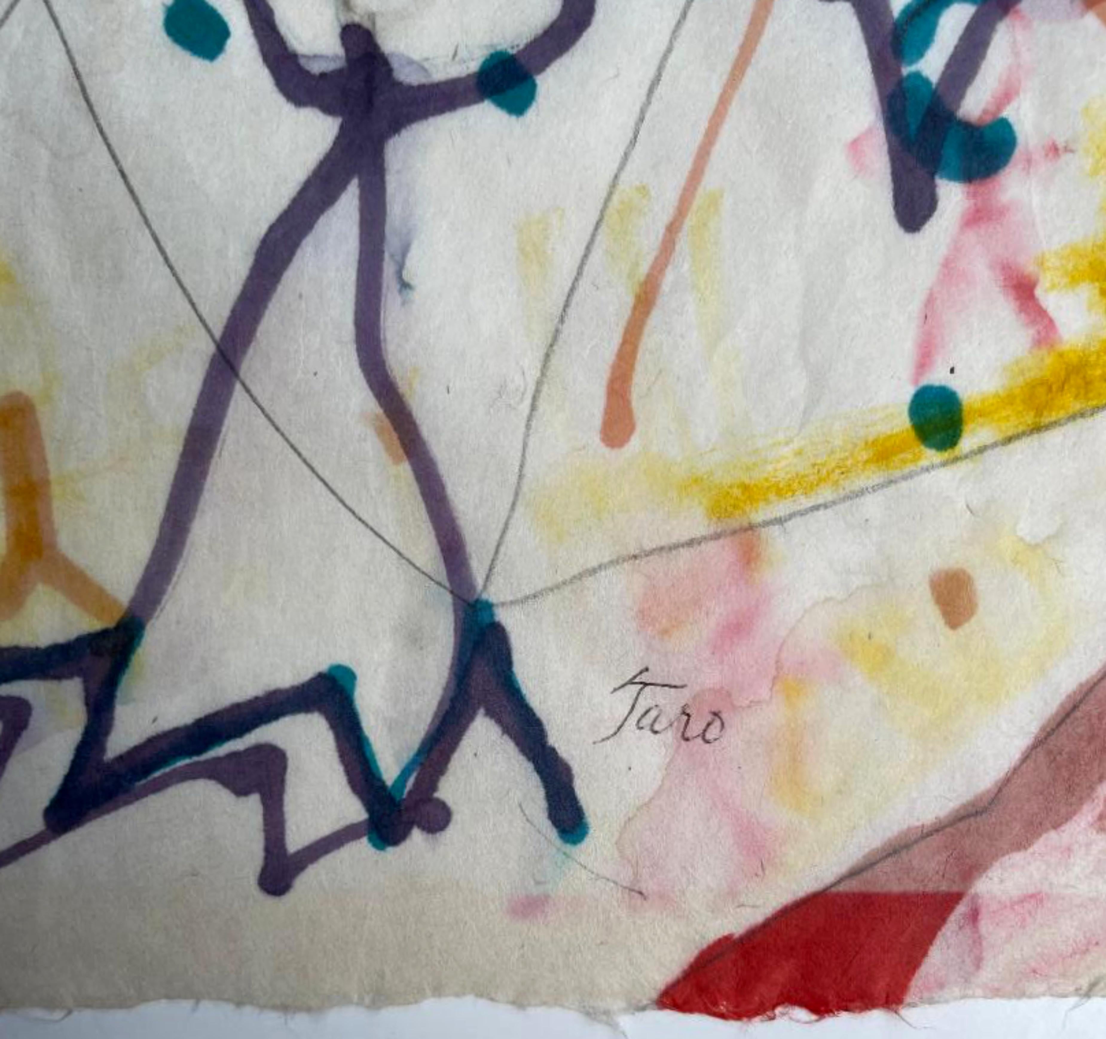 Aquarelle expressionniste abstraite sans titre, signée au crayon, art japonais-américain en vente 3