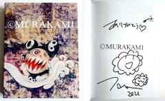 Dibujo original firmado en libro, Dos flores con corazón, inscrito en japonés 