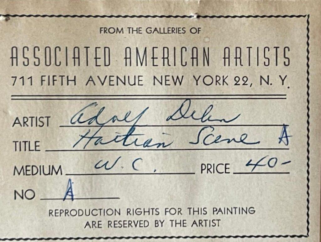 Adolf Dehn, Scena di Haiti A, dipinto firmato, Associated American Artists, anni '50 in vendita 1