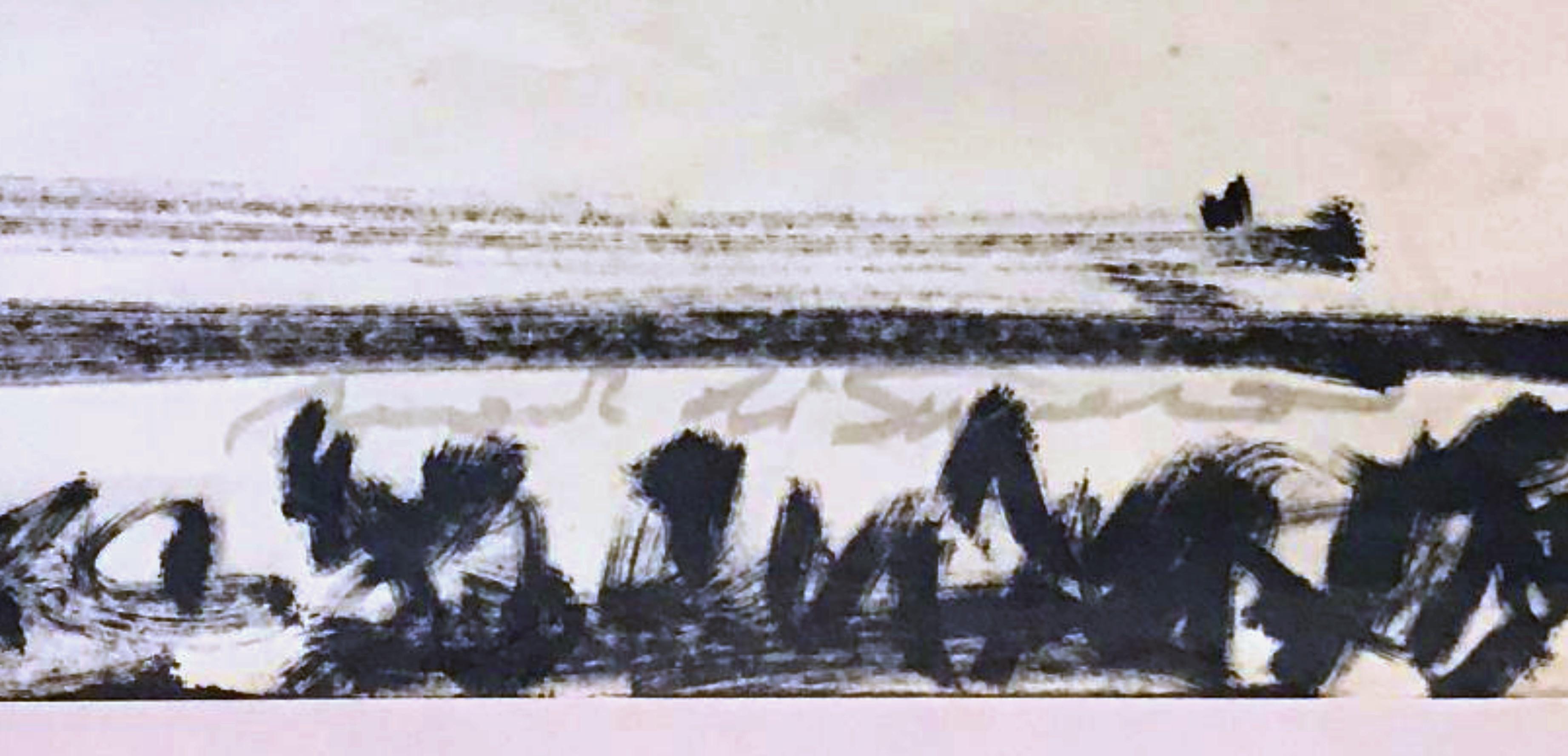 Schizzo per il van Abbemuseum, Eindhoven, disegno unico firmato, regalato al curatore - Art Espressionismo astratto di Mark di Suvero