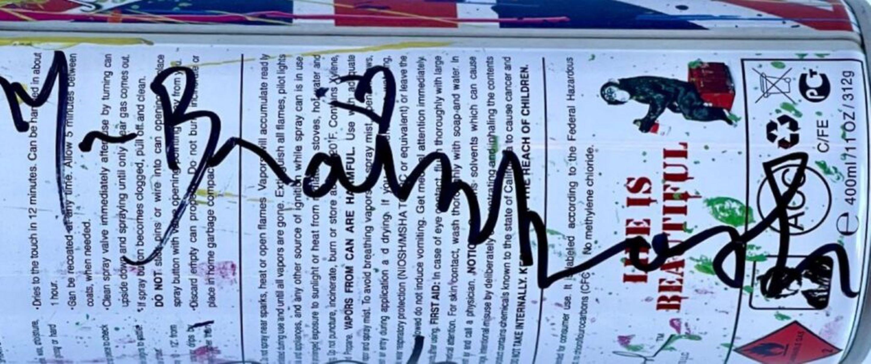 Bote de spray London, para La vida es bella (éste firmado a mano por Mr. Brainwash) 4