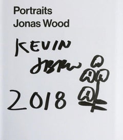 Jonas Wood Original unique signed Flower drawing, to Kevin in hardback monograph