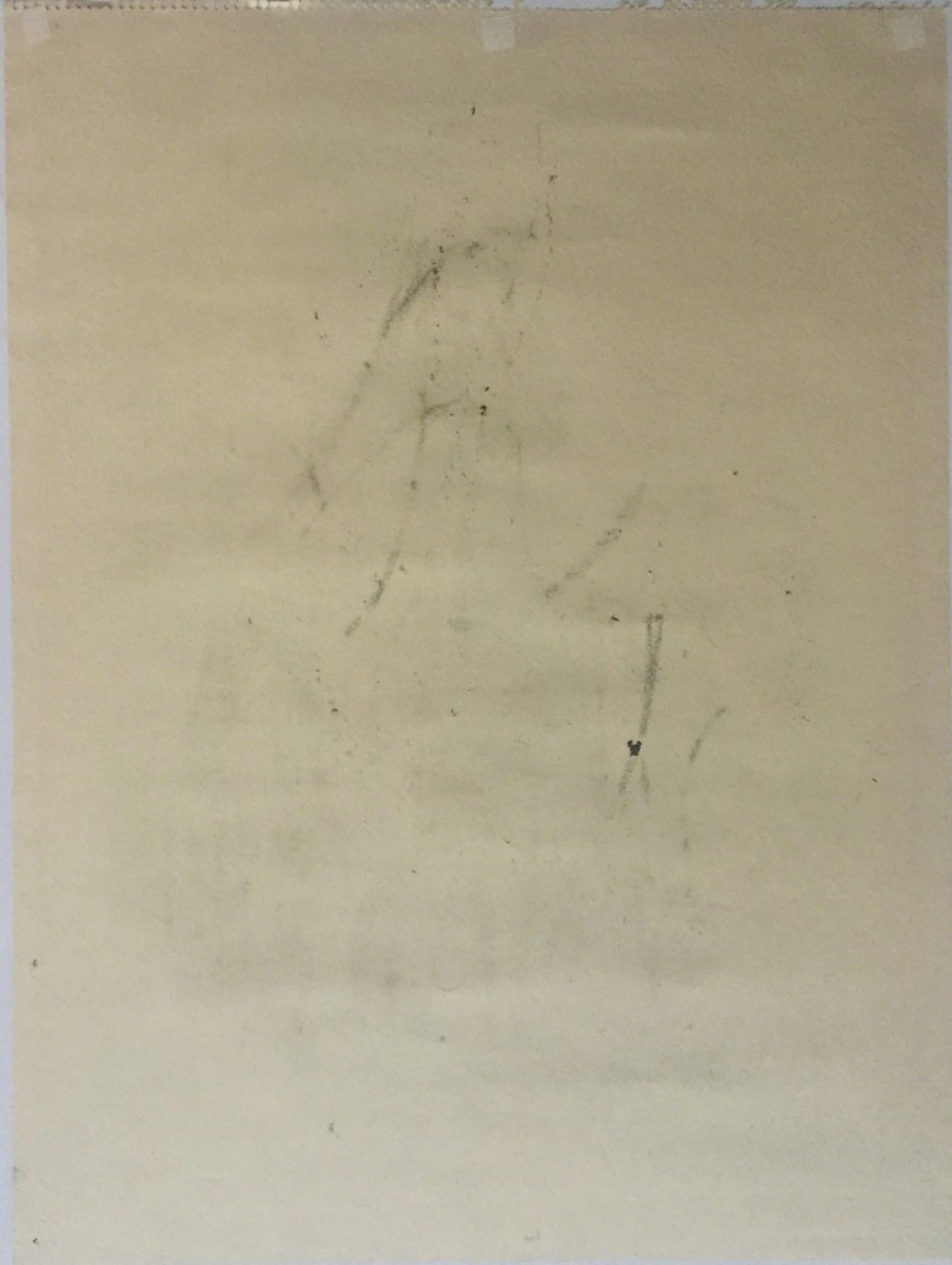 Robert Goodnough, Ragazza seduta, disegno originale a carboncino firmato a mano in vendita 2