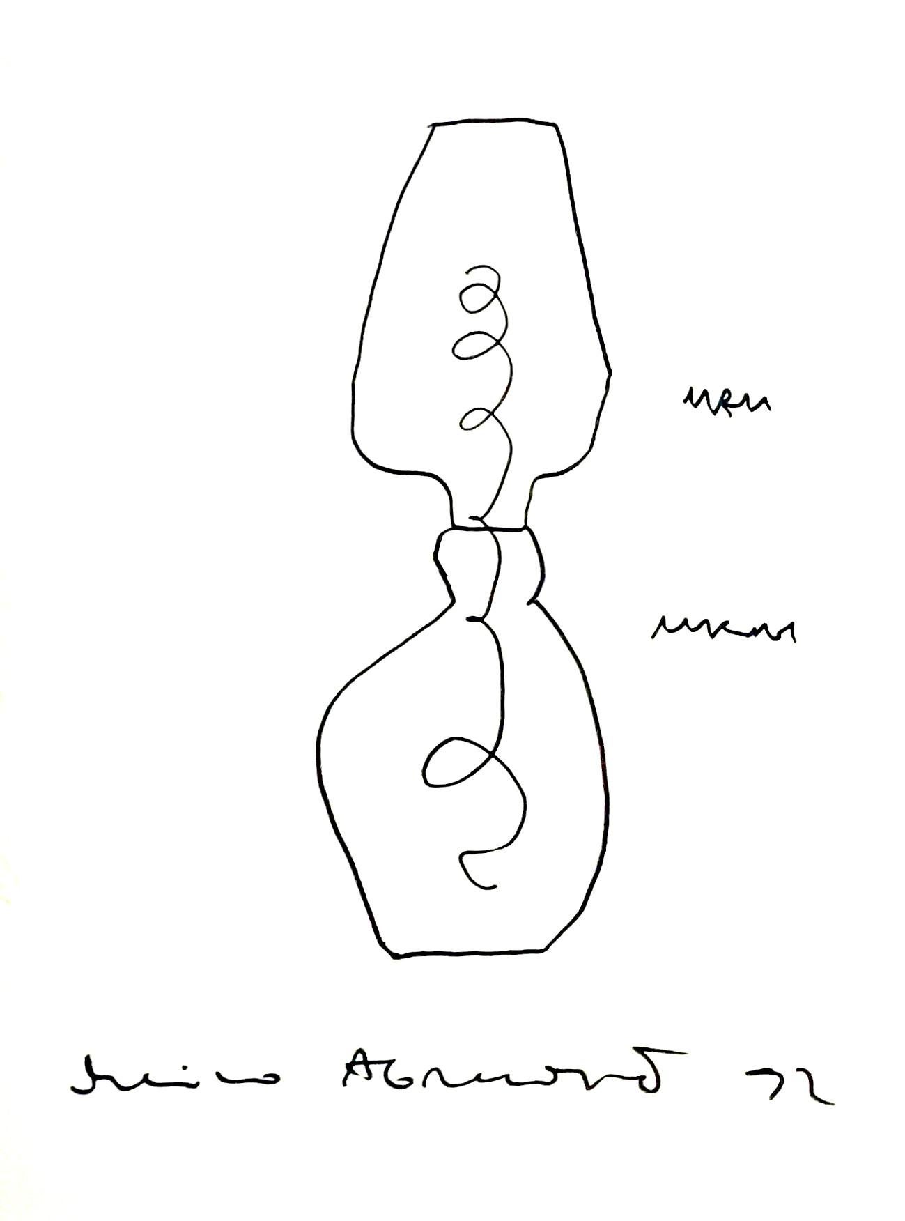 Marina Abramovic, Original handsignierte Sanduhrzeichnung in Beaux Arts-Monographie