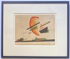 Original Suprematistisches Gemälde, signiert und betitelt, Schützling von Kazimir Malevich