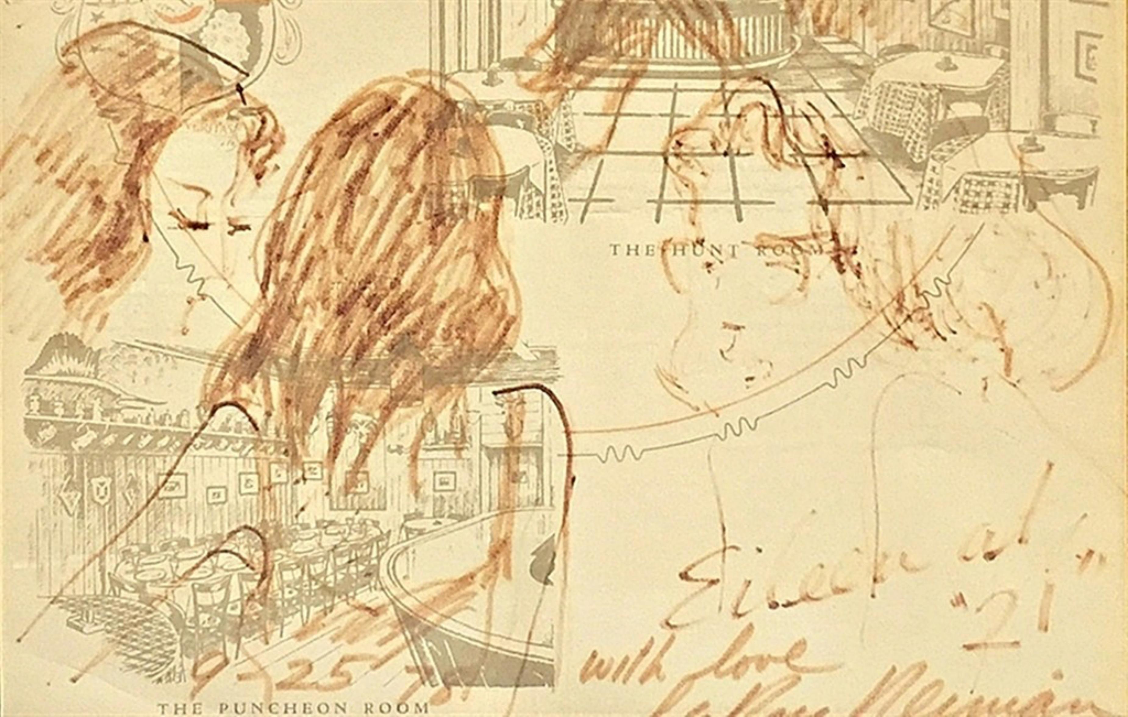 Eileen Ford al '21, (Ritratto della fondatrice dell'agenzia Ford Modeling al 21 Club) - Art Moderno di Leroy Neiman