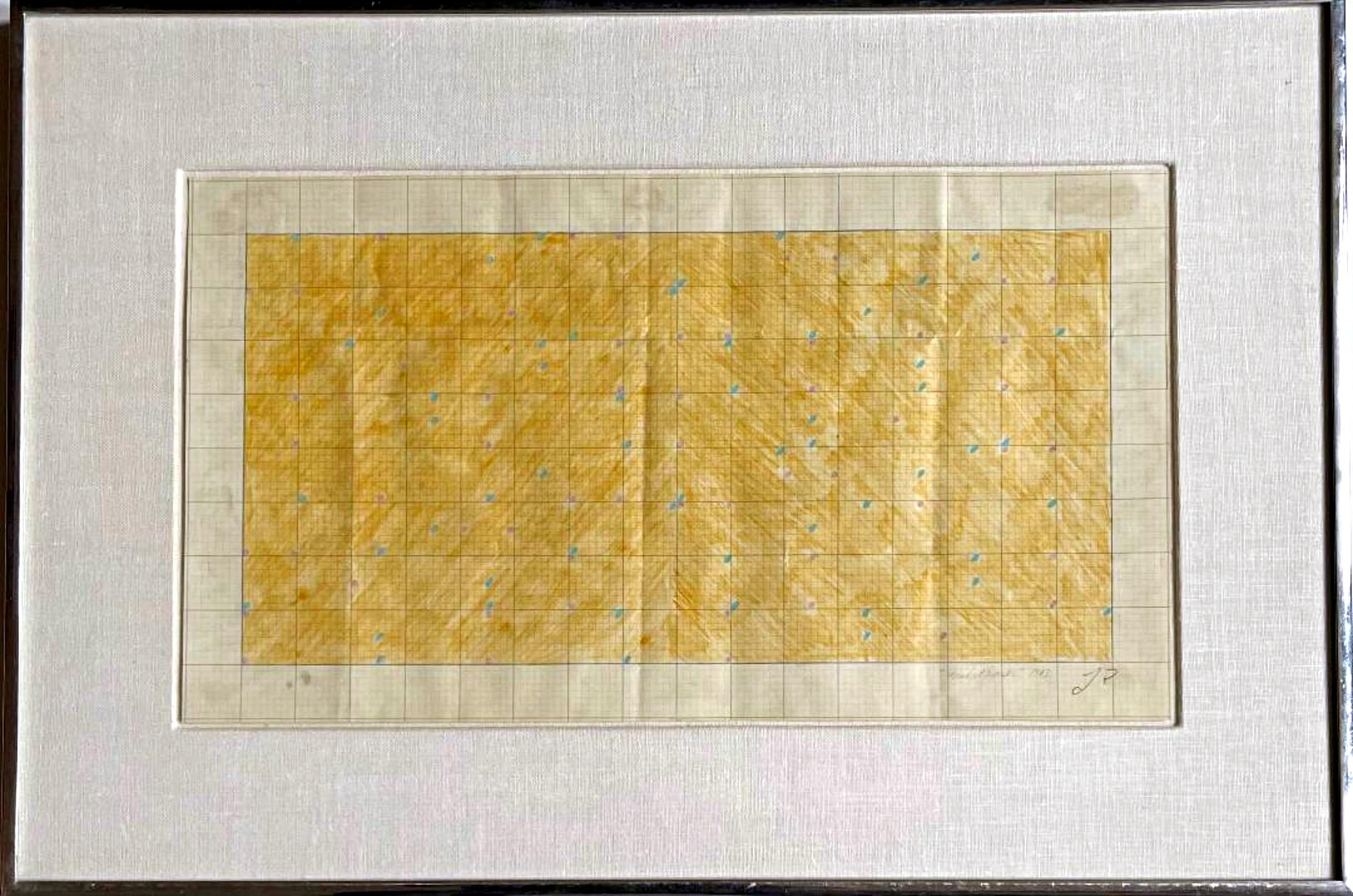 Larry Poons, Midget Racer, disegno geometrico astratto a campi di colore unico, firmato