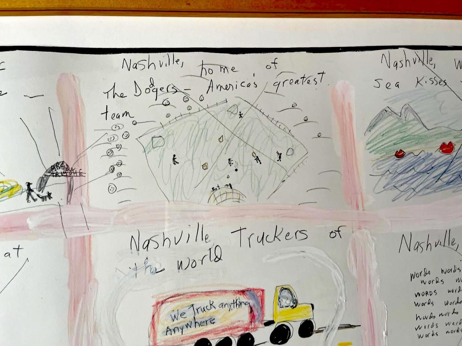 Nashville ist ein Enigma, ein Gemälde in Mischtechnik von bekannter Künstlerin, signiert im Angebot 1