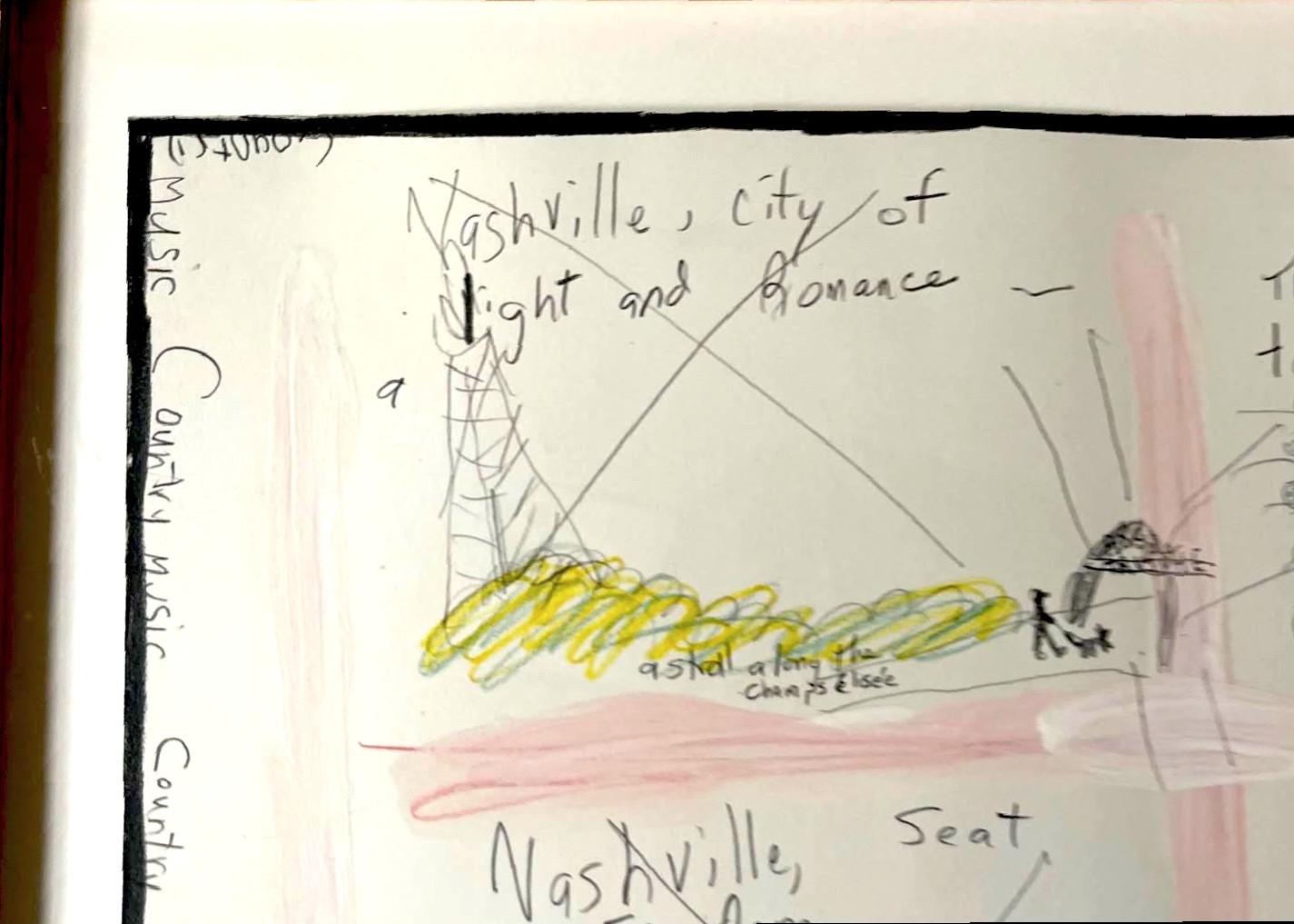Nashville ist ein Enigma, ein Gemälde in Mischtechnik von bekannter Künstlerin, signiert im Angebot 2