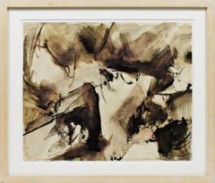 Quadro firmato con lavaggio a inchiostro dello scultore espressionista astratto COA firmato dall'artista