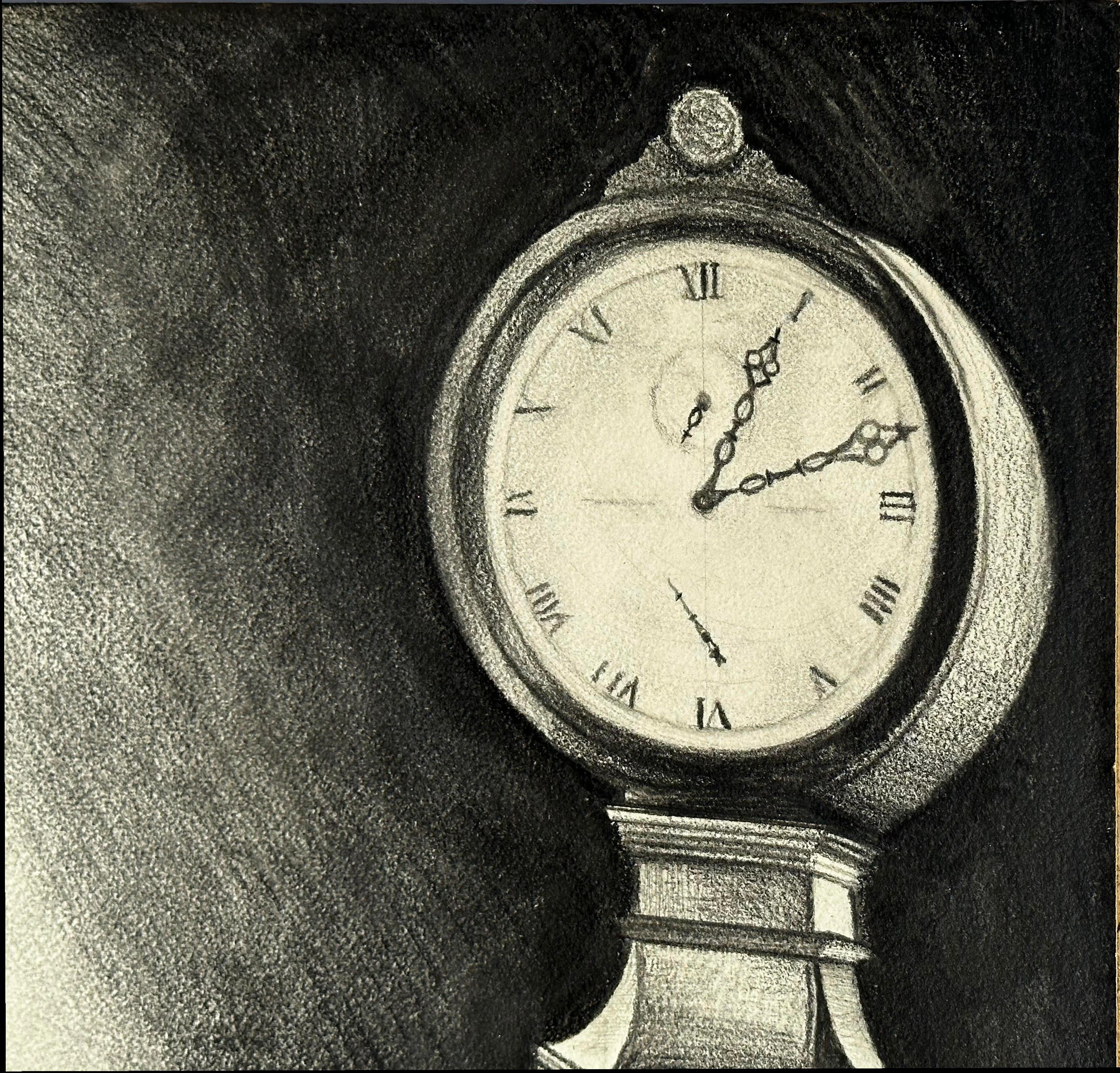 Studio Wall Clock unique painting exhibited at Corcoran Gallery w/labels, Signed 1