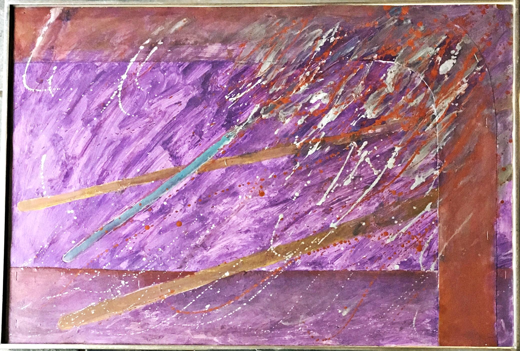 Violett (unique signiertes Gemälde; Charles Cowles, Baltimore Museum, Albright Knox) – Art von Tom Holland